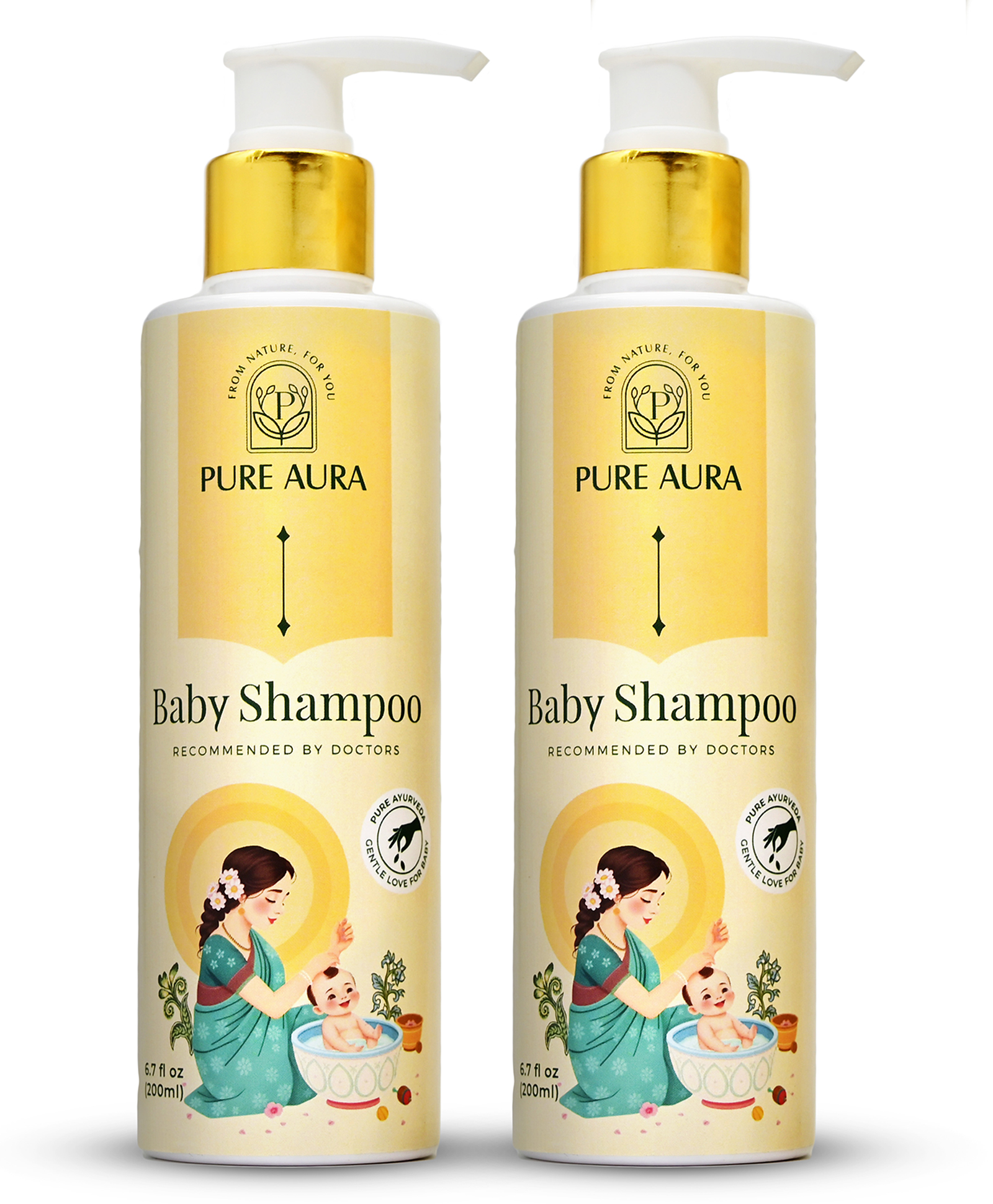 Pure Aura Baby Shampoo Pack of 2 - 400ml | Gentle Ayurvedic Baby Care-image-7