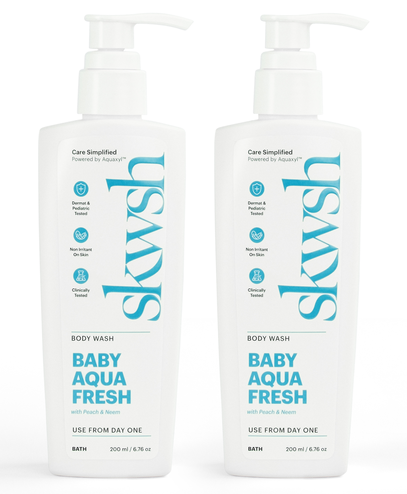 Skwsh Baby Aqua Fresh Body Wash With Peach & Neem - 200 ml Pack of 2-image-16