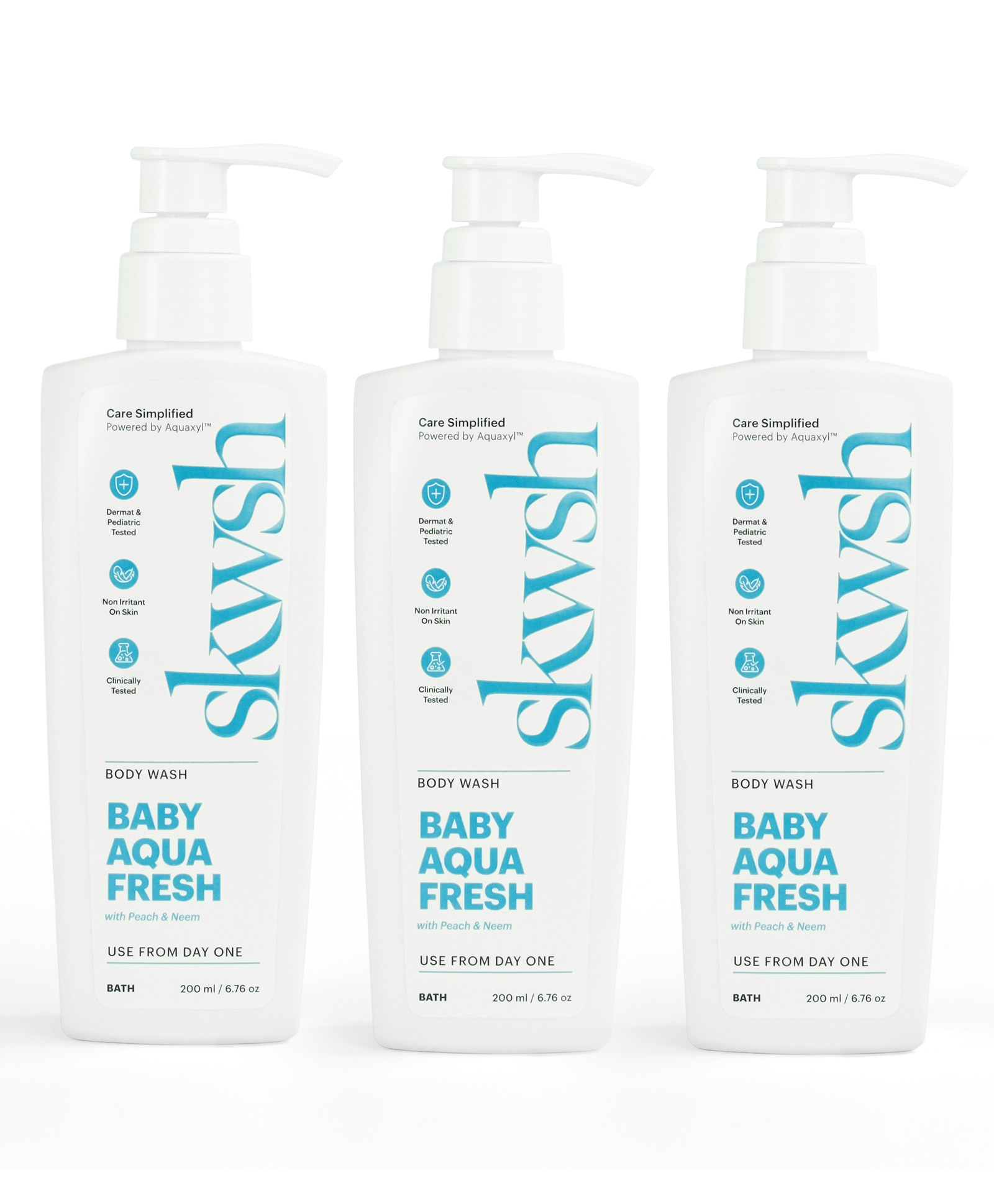 Skwsh Baby Aqua Fresh Body Wash With Peach & Neem - 200 ml Pack of 3-image-17