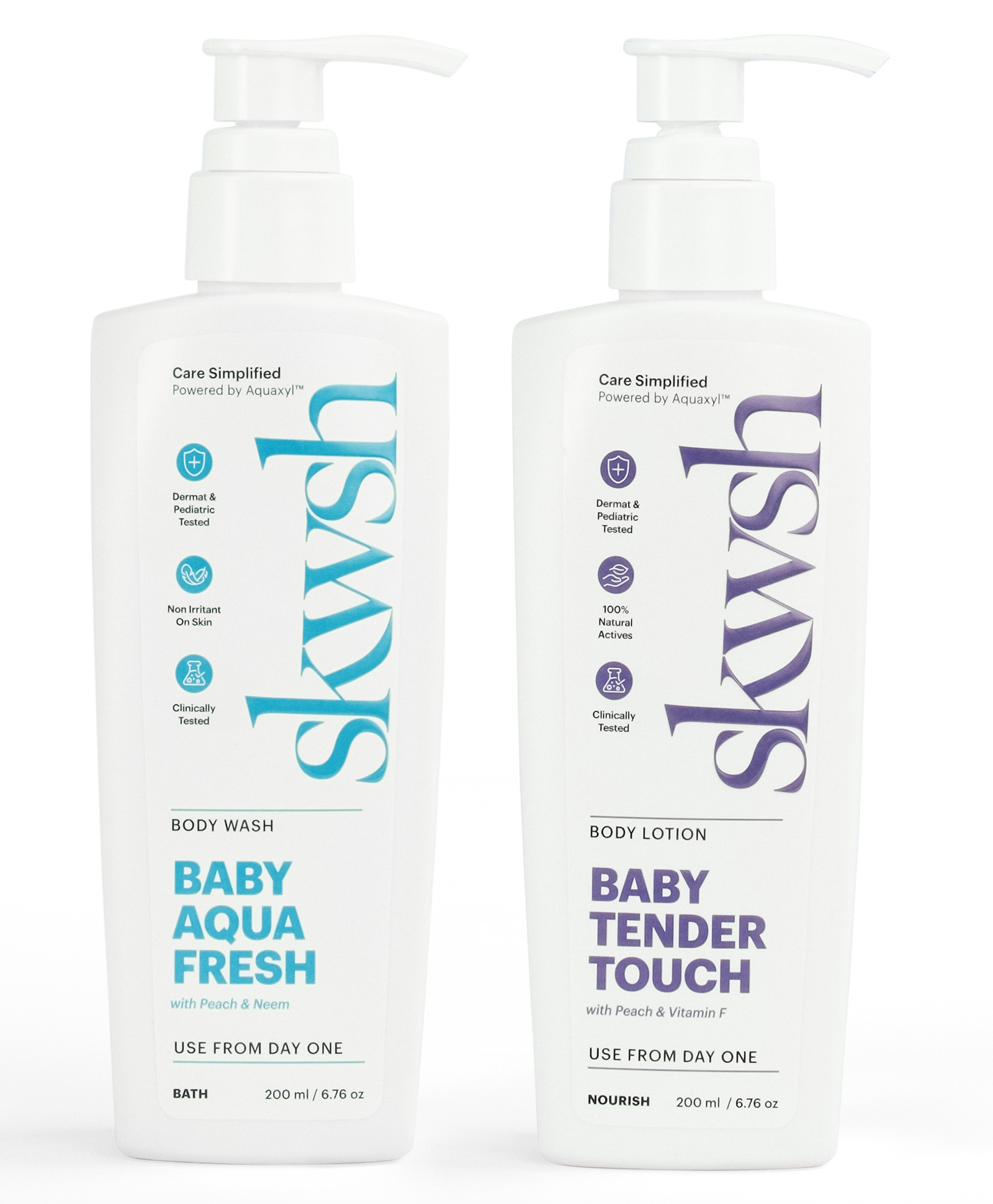 Skwsh Baby Aqua Fresh Body Wash - 200 ml And Tender Touch Body Lotion - 200 ml-image-14