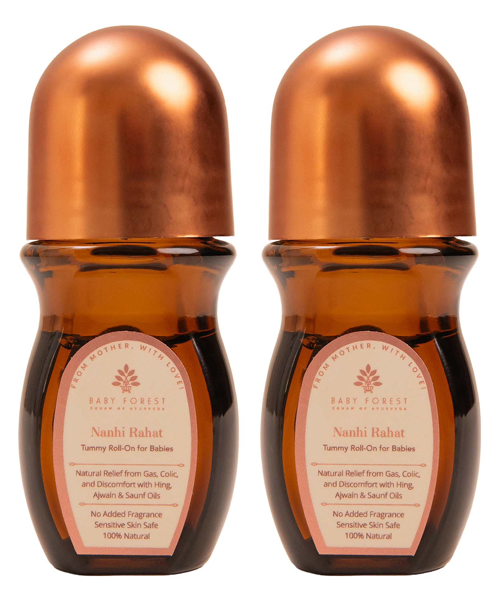 BABY FOREST Nanhi Raahat Baby Tummy Roll-On with Hing Ajwain & Fennel Oils - 20 ml- Pack of 2-image-28