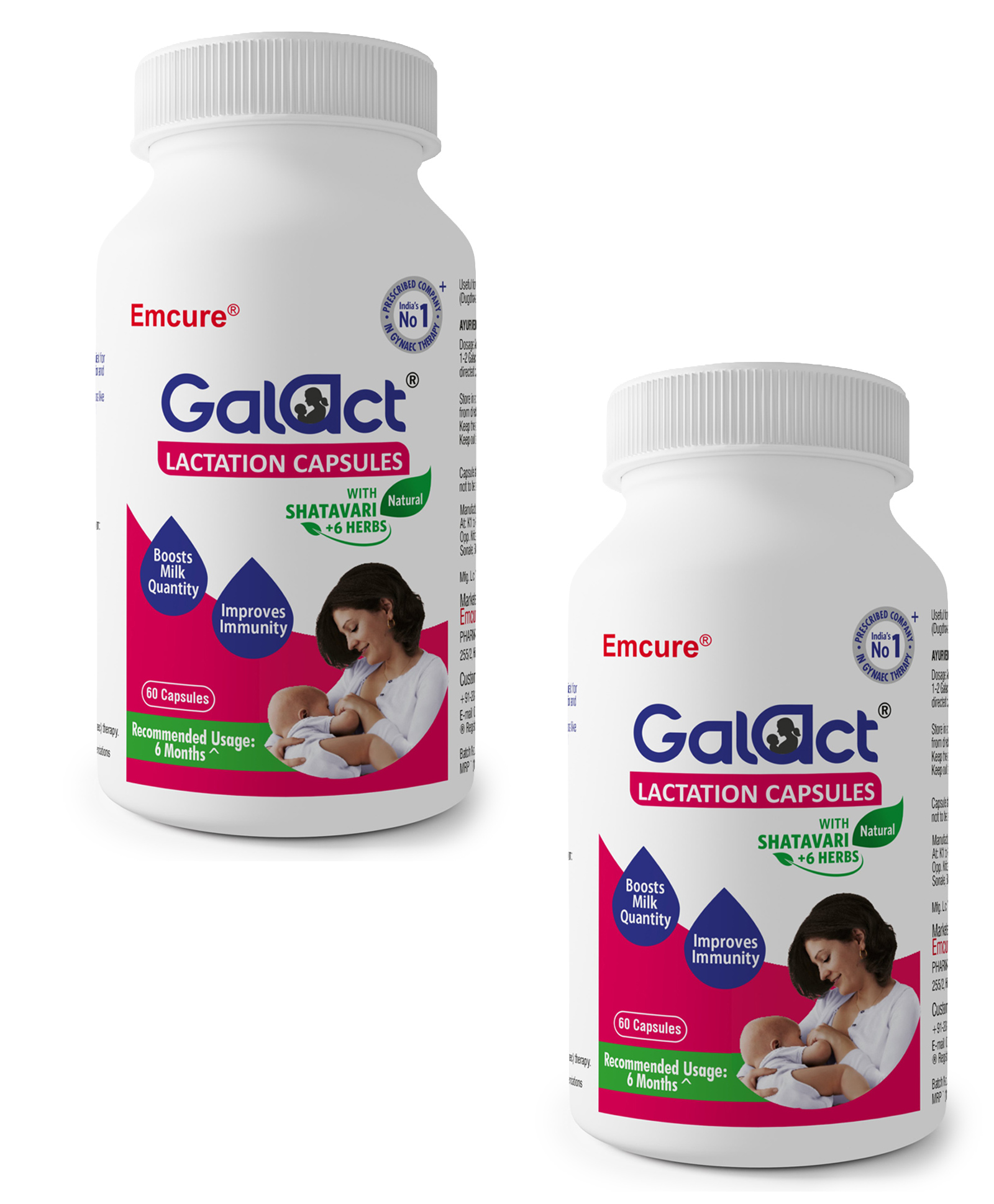 Galact Lactation Capsules with Shatavari - Pack of 60 - Pack of 2-image-27