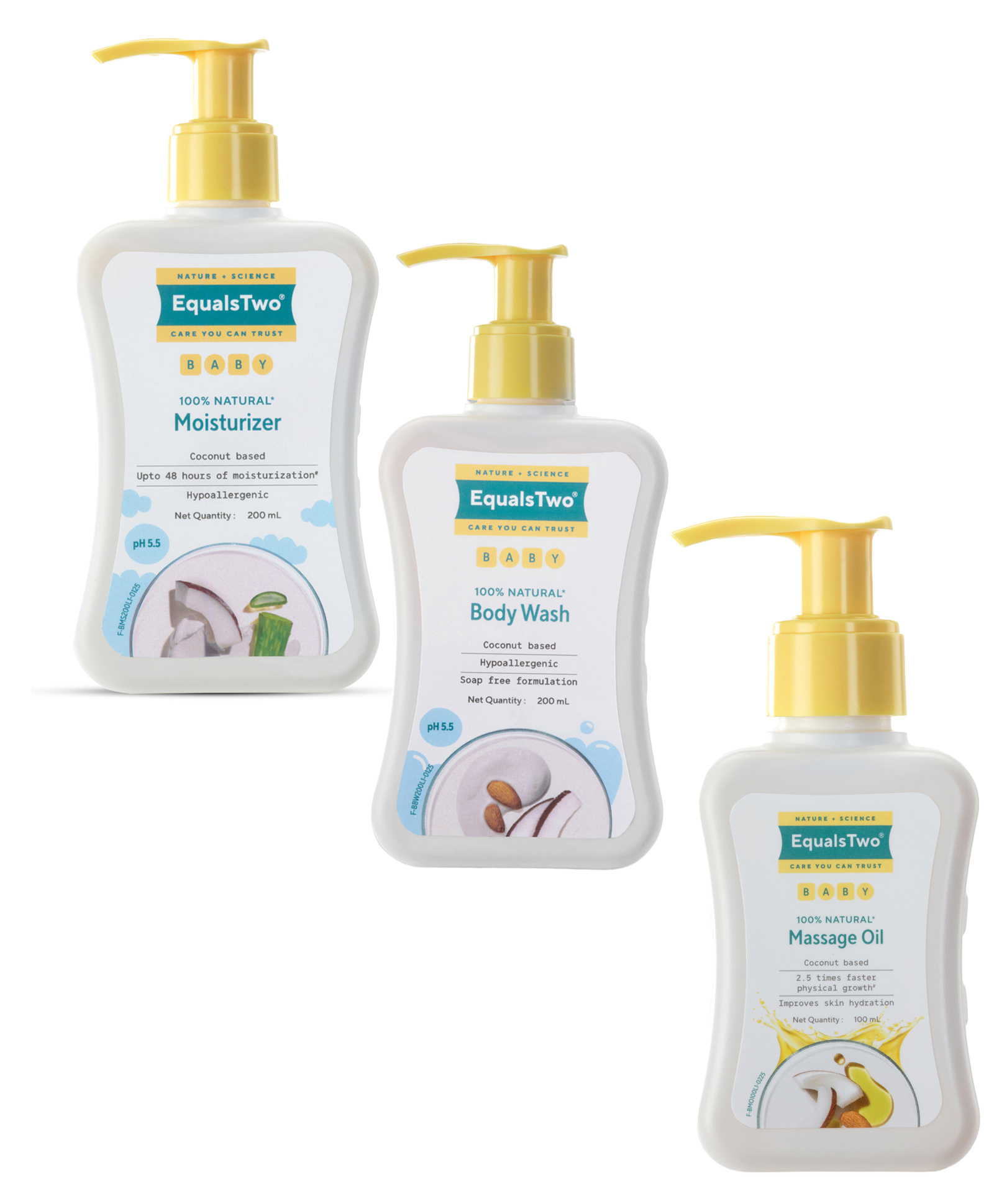 EqualsTwo Baby Moisturizer- 200ml, EqualsTwo Baby Wash-200ml And EquaksTwo Baby Massage Oil- 100ml-image-7
