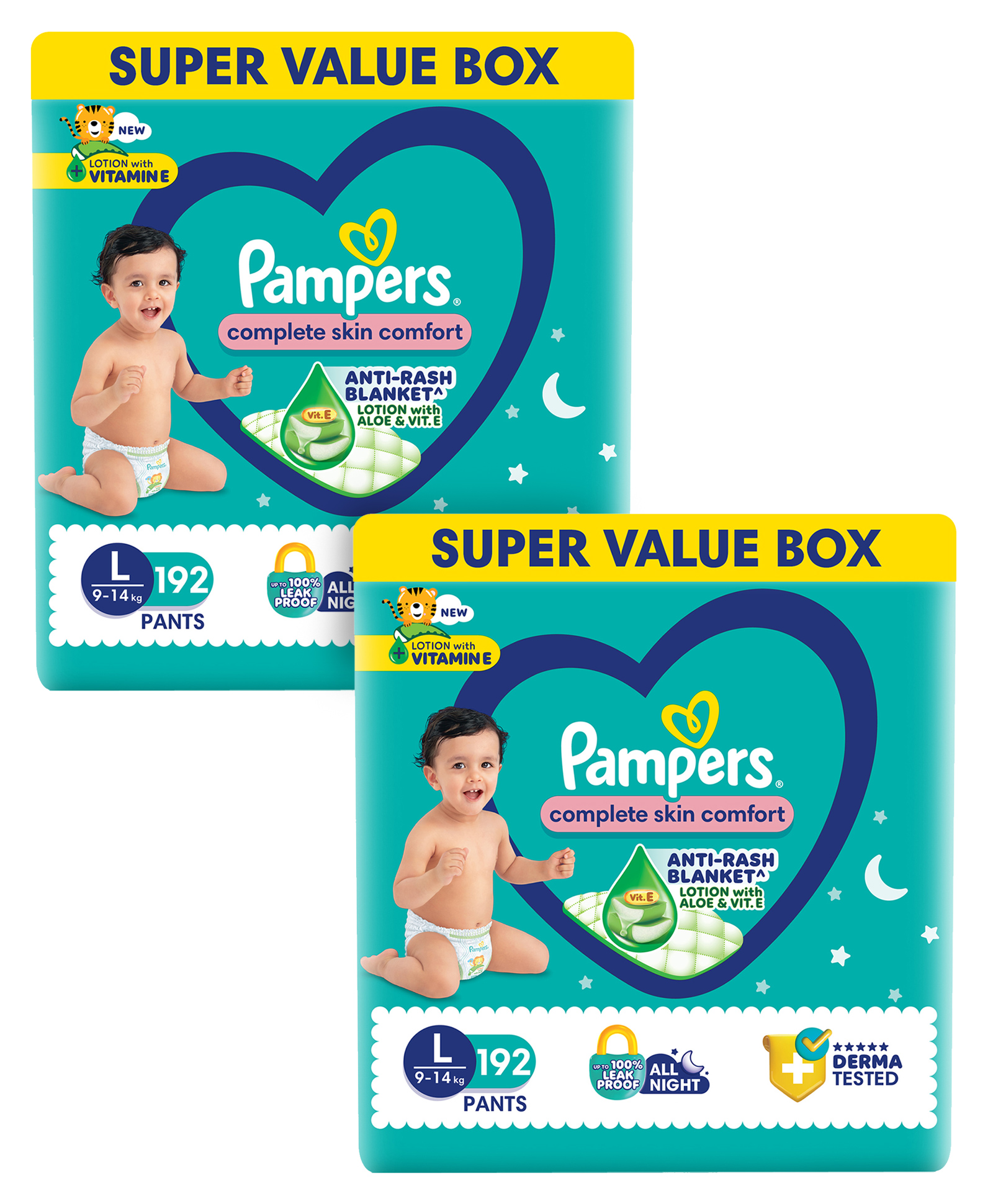 Pampers All Round Protection Pant Style Baby Diapers, Large (L), 192 Count, 9-14kg, Anti Rash Blanket, Lotion with Aloe Vera Diapers(Pack of 2)-picture-12