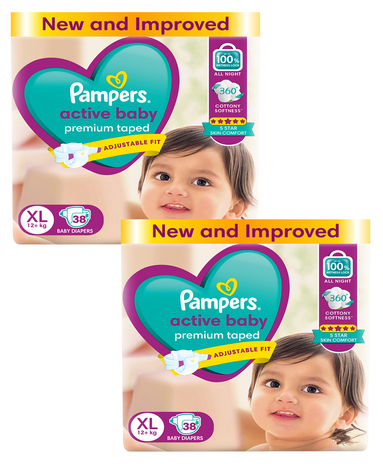 Pampers Active Baby Taped Diapers Extra Large - 38 Pieces(Pack of 2)-picture-14