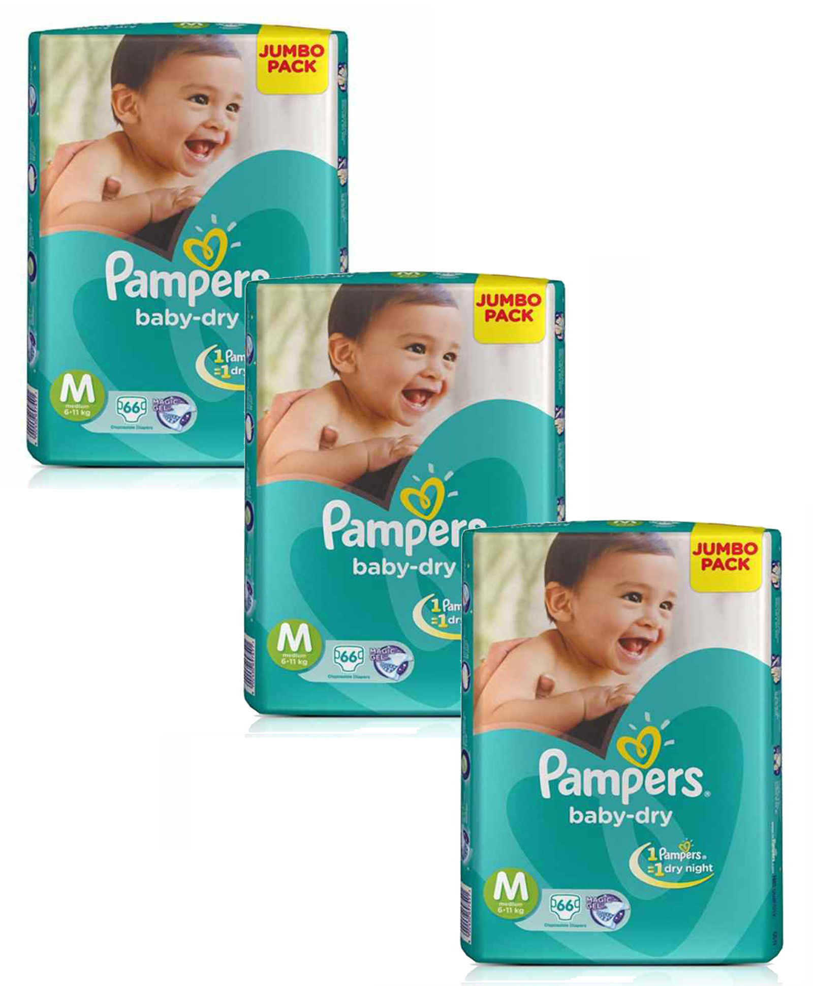 Pampers Taped Diapers Medium (MD) 66 count(Pack of 3)-picture-6