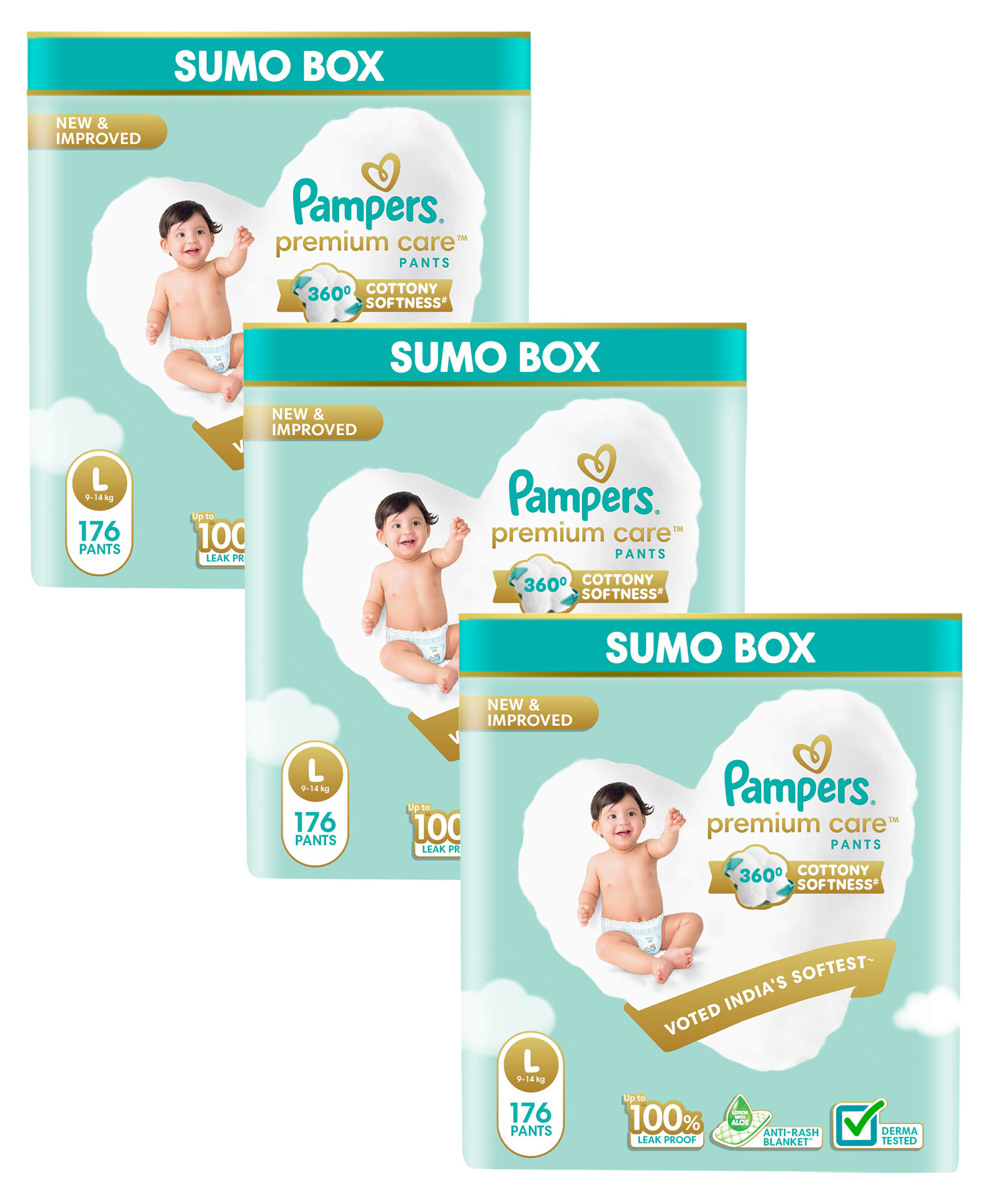 Pampers Premium Care Pants Baby Diapers Large Size - 176 Pieces(Pack of 3)-picture-16