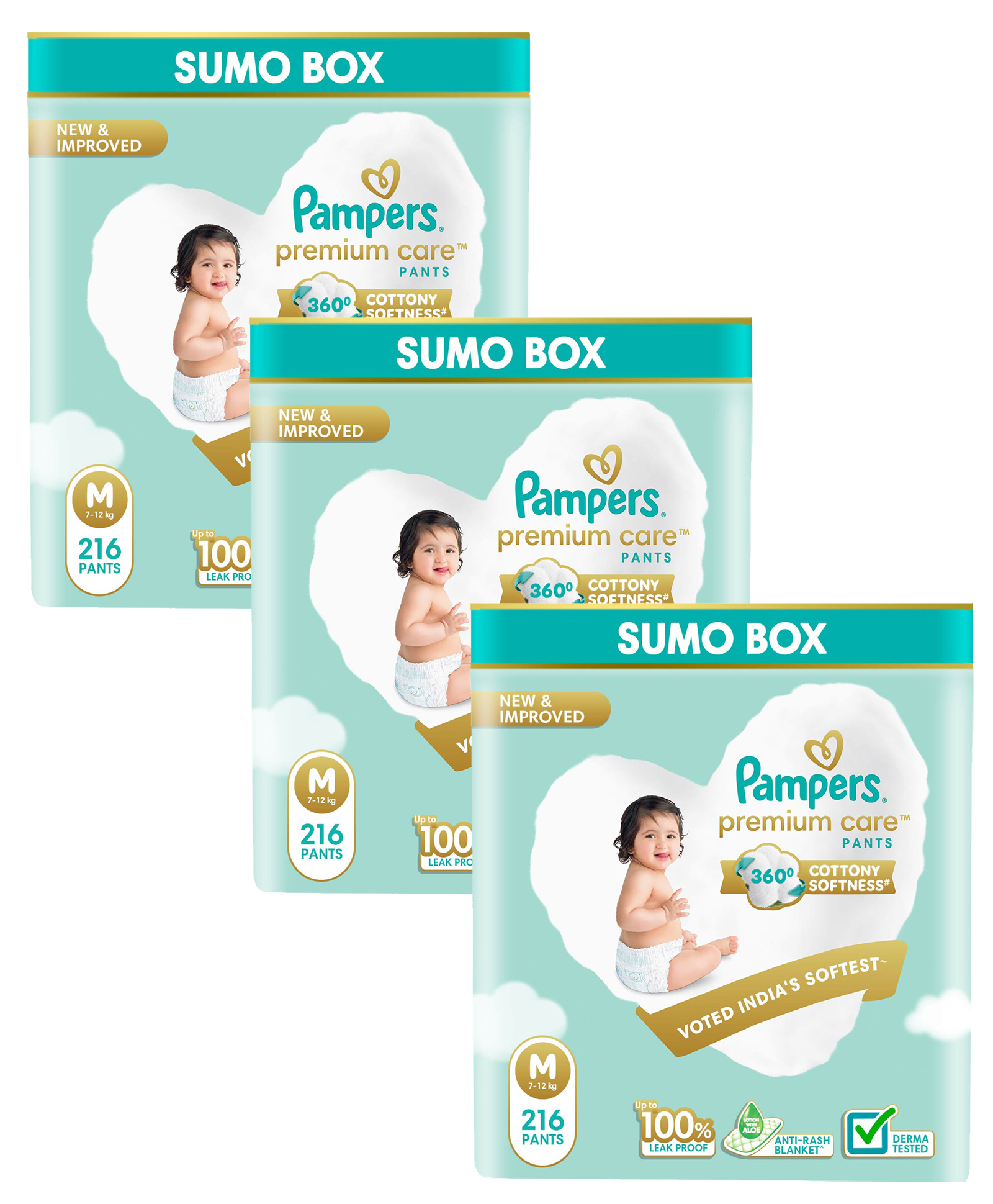 Pampers Premium Care Pants Baby Diapers Medium Size - 216 Pieces(Pack of 3)-picture-27