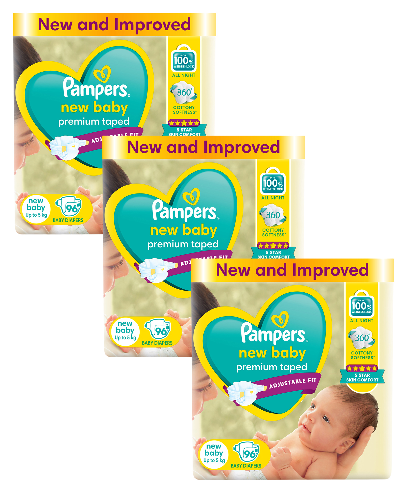 Pampers Active Baby Taped Style Diaper Pants (New Born XS) - 96 Pieces(Pack of 3)-picture-36