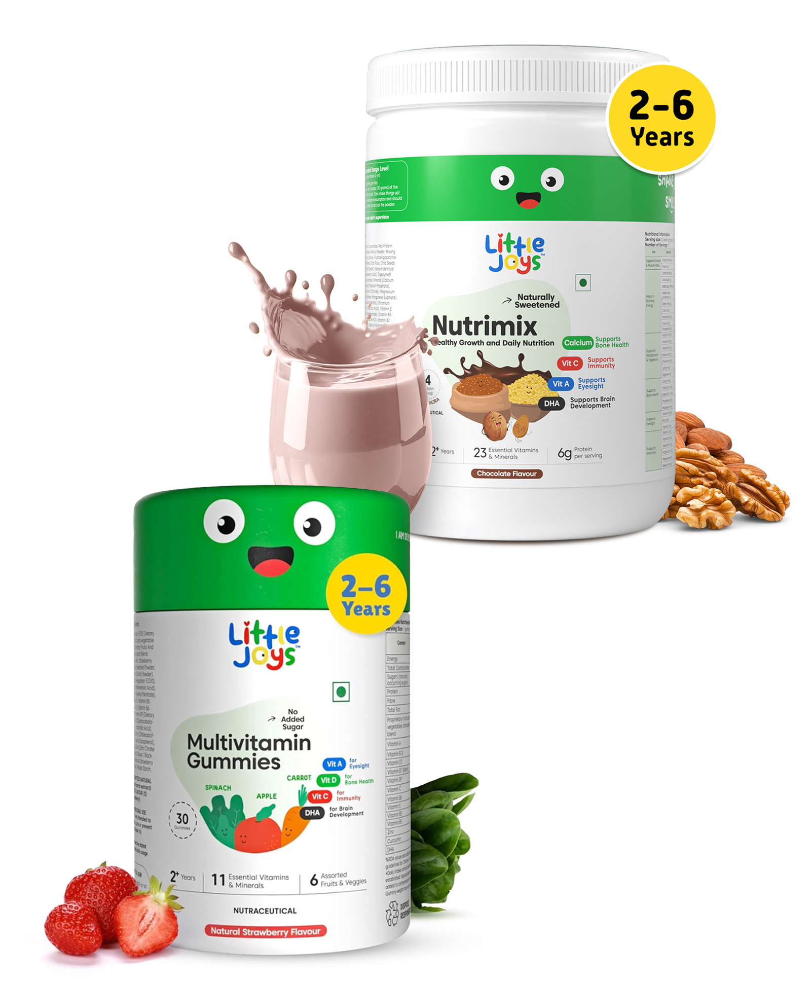 Little Joys Immunity Boosting Kit (2-6 Years). Nutrimix Chocolate Drink Mix - 350 g & Multivitamin Gummies - 30 Gummies-image-14