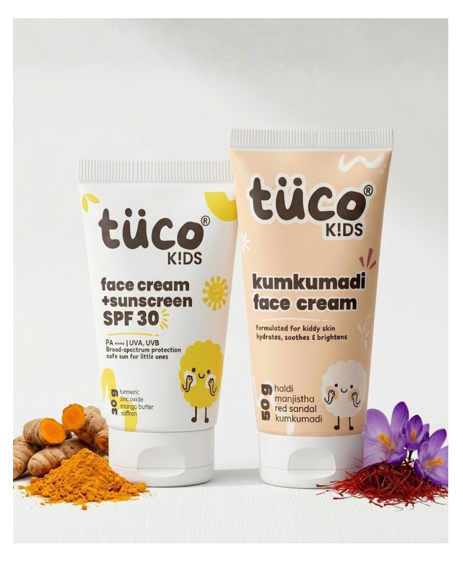 Tuco Kids Sunscreen SPF 30 with Facecream Water Resistant UVA/UVB PA Broad Spectrum 30g And Kumkumadi Face Cream 50g-picture-2