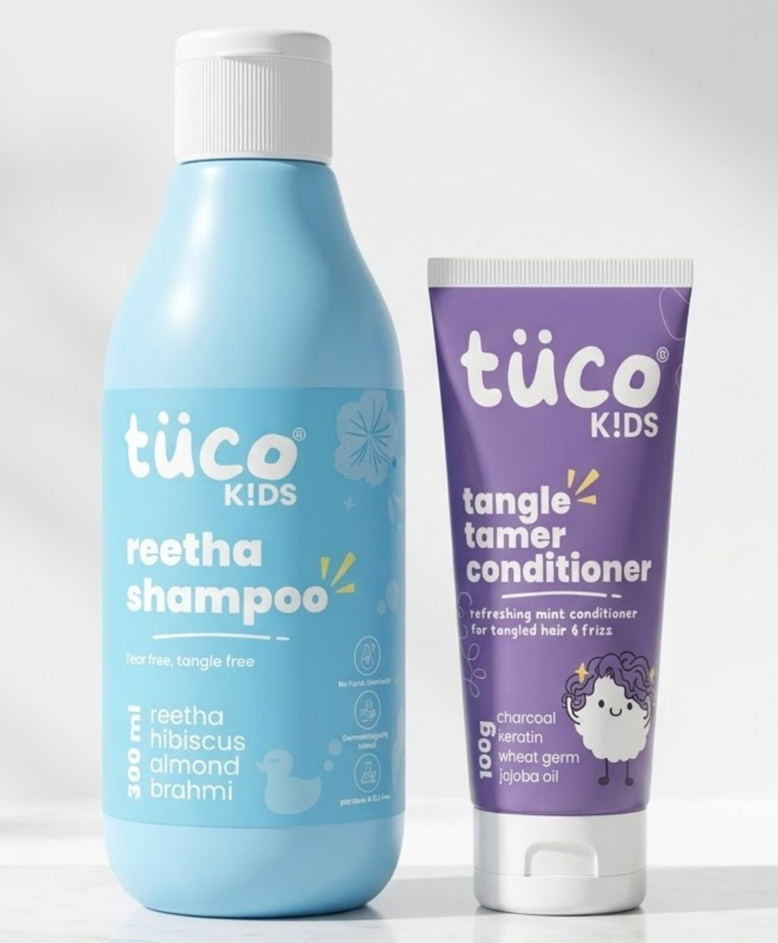 Tuco Kids Reetha Shampoo Tangled & Rough Hair Paraben, SLS & Sulphate Free Vegan TearFree 300ml & Tuco Kids Tangle Tamer Conditioner 100g-picture-7