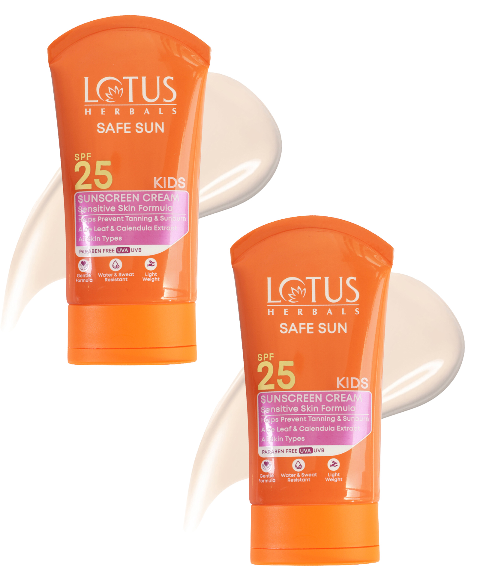 Lotus Herbals Safe Sun Block Kids Sunscreen Cream PA+ SPF 25 - 100 g | Pack pf 2-picture-12