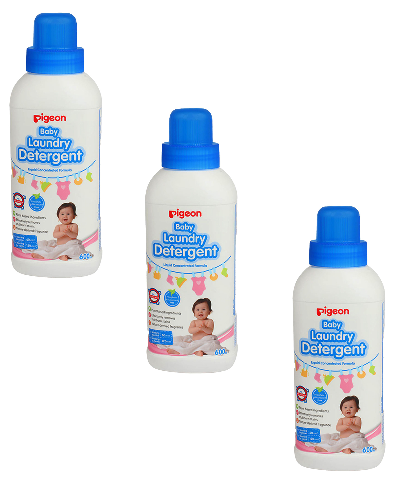 Pigeon Plant Based Surfactant Liquid Laundry Detergent -600 ml Pack of 3-image-28