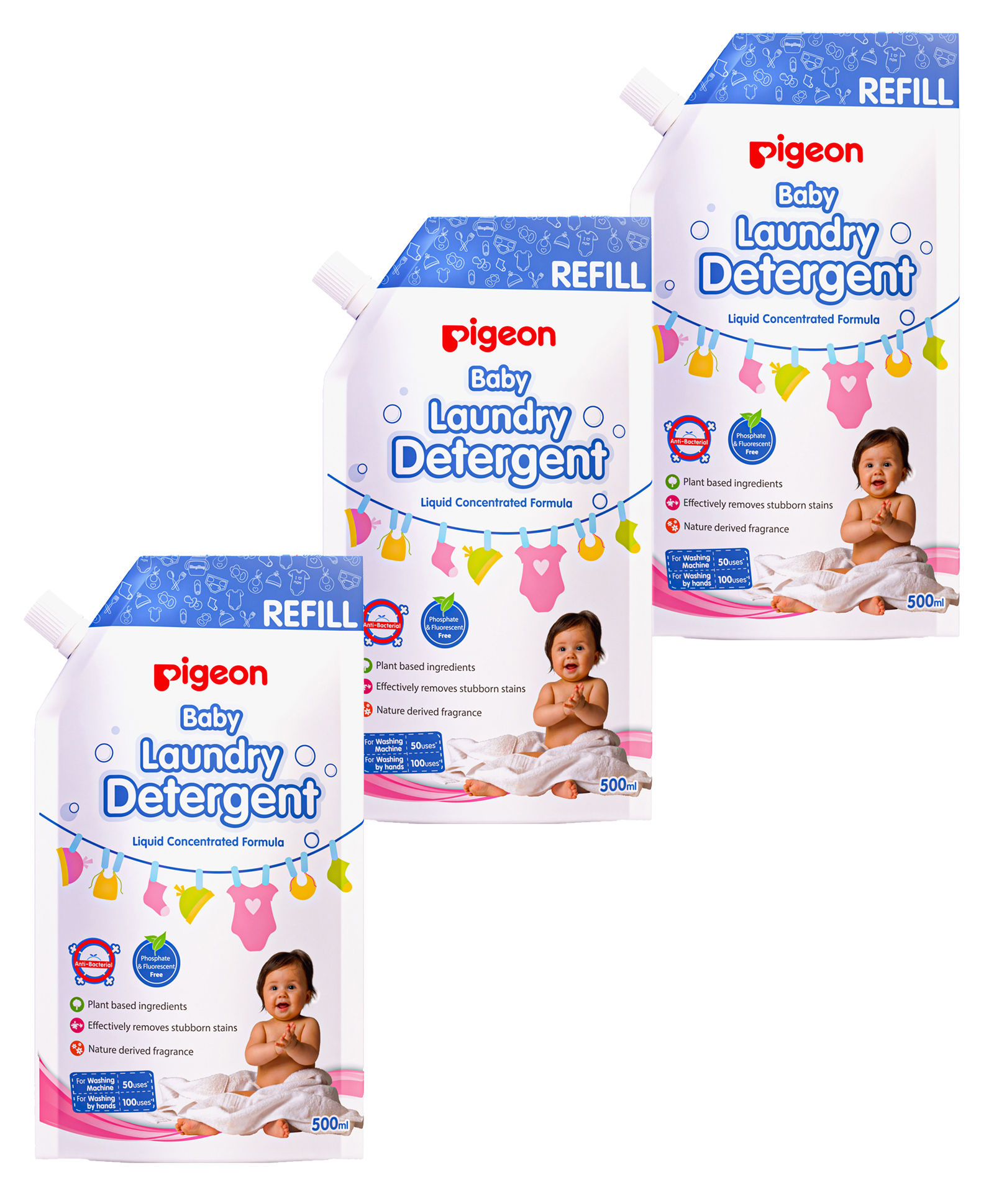 Pigeon Liquid Laundry Detergent Refill pack -500 ml Pack of 3-image-11