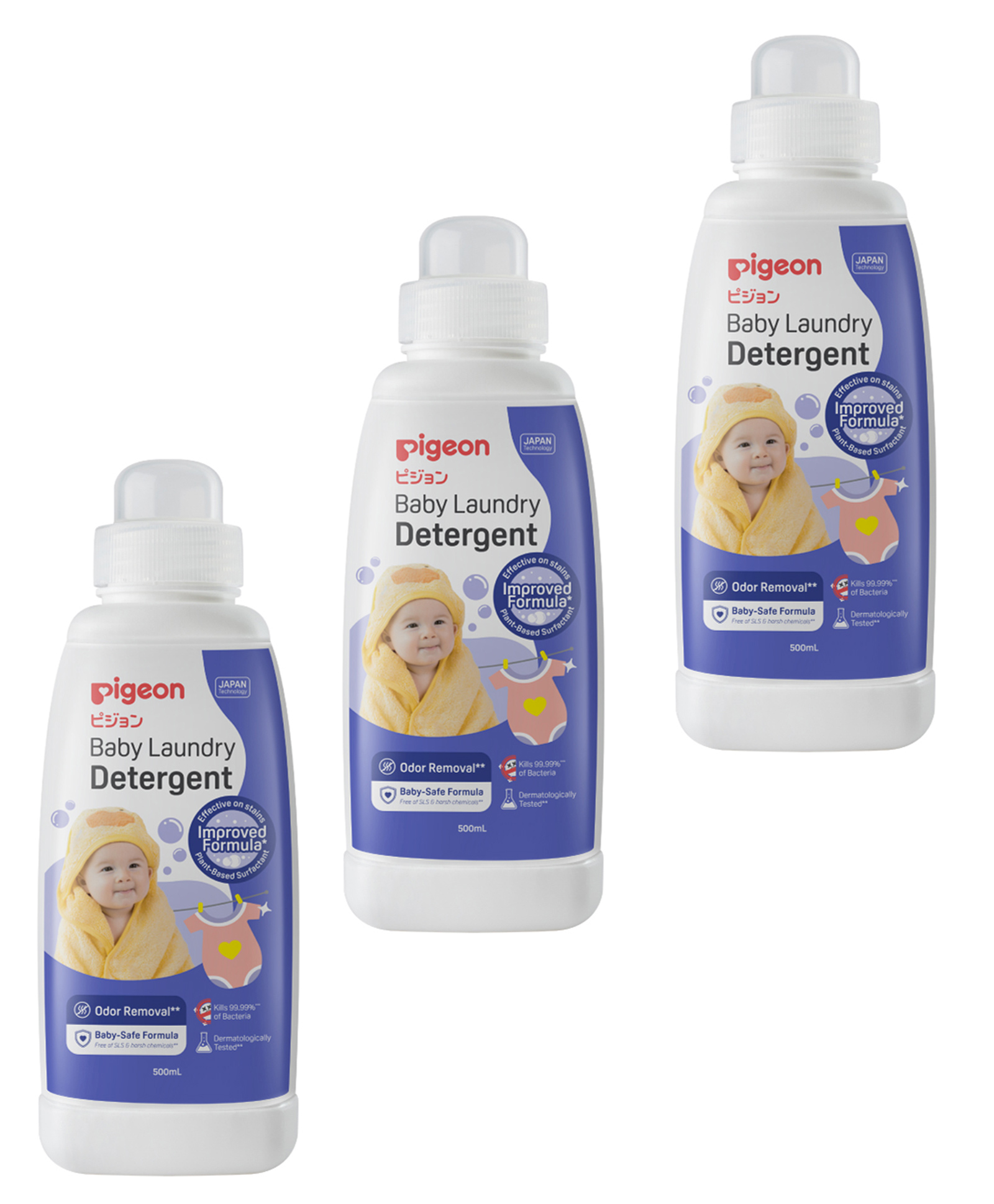 Pigeon Plant Based Surfactant Liquid Laundry Detergent Bottle - 500 ml Pack of 3-image-29