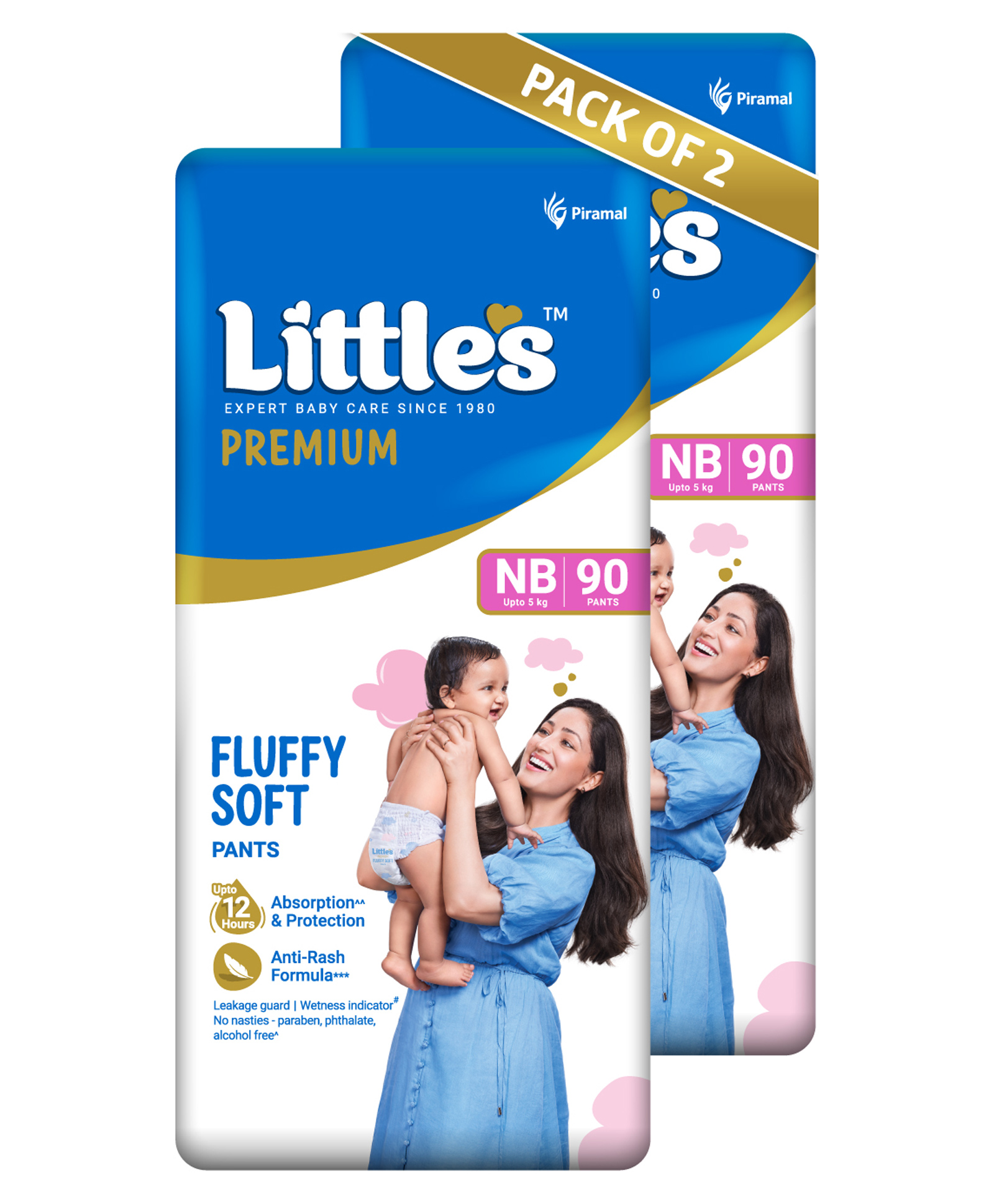 Little's Fluffy Soft Baby Pants Super Jumbo NB (90) - Pack of 2-picture-4