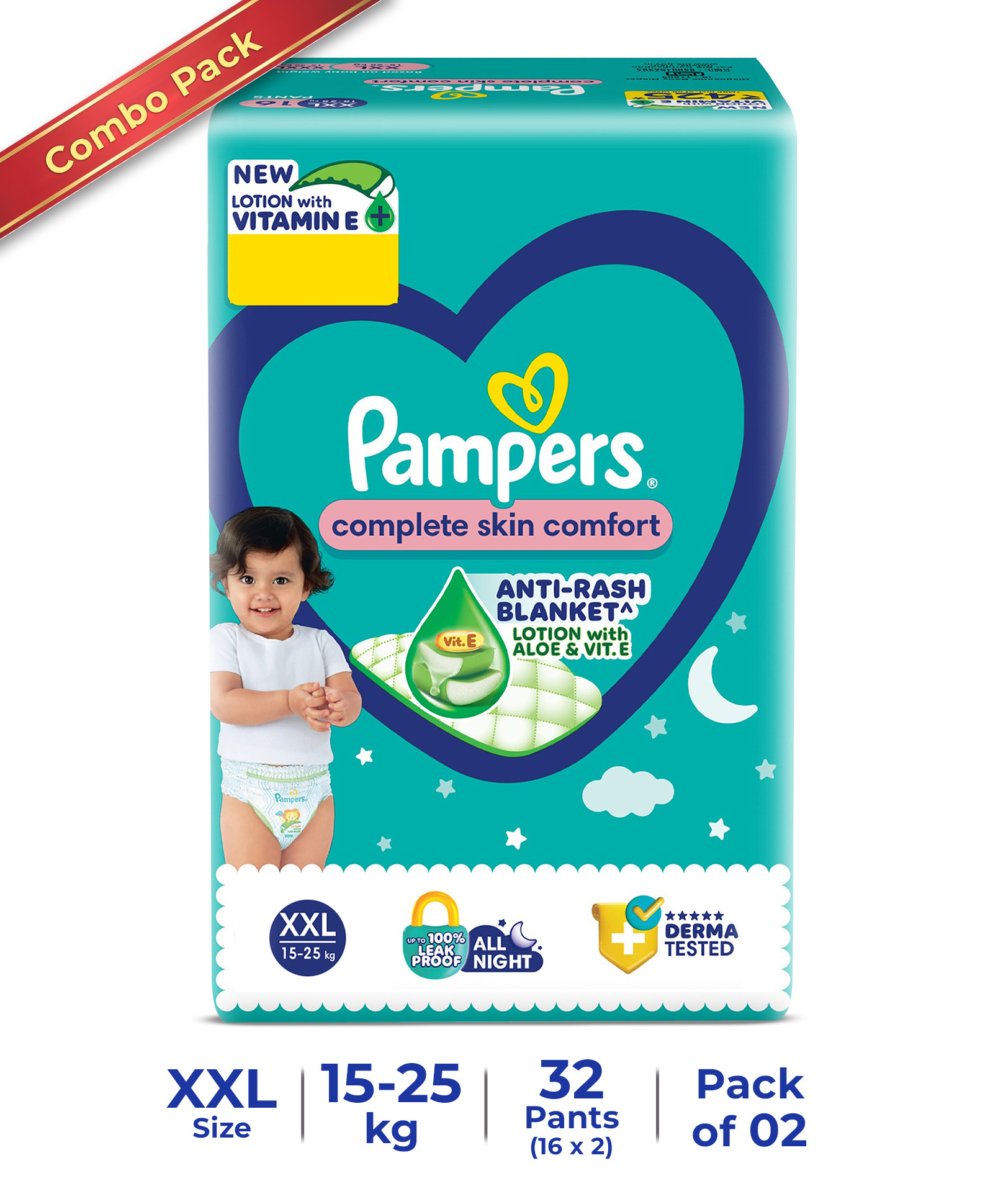 Pampers All round Protection Diaper Pants with Anti-Rash Blanket Extra Extra Large (XXL) Size - 16 Pieces(Pack of 2)-picture-33