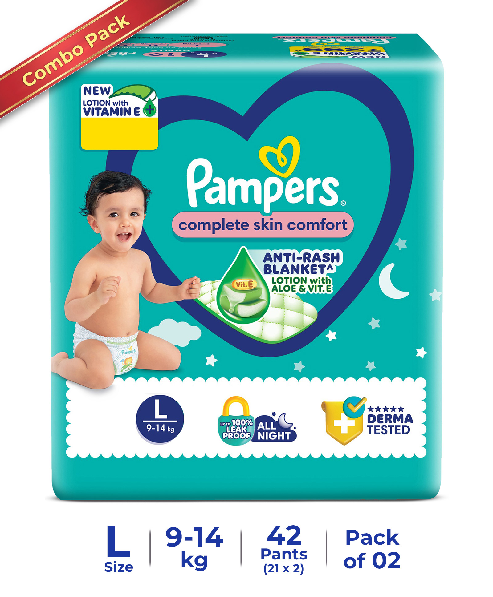 Pampers All round Protection Diaper Pants with Anti-rash Blanket Large (L) Size - 21 Pieces(Pack of 2)-picture-12