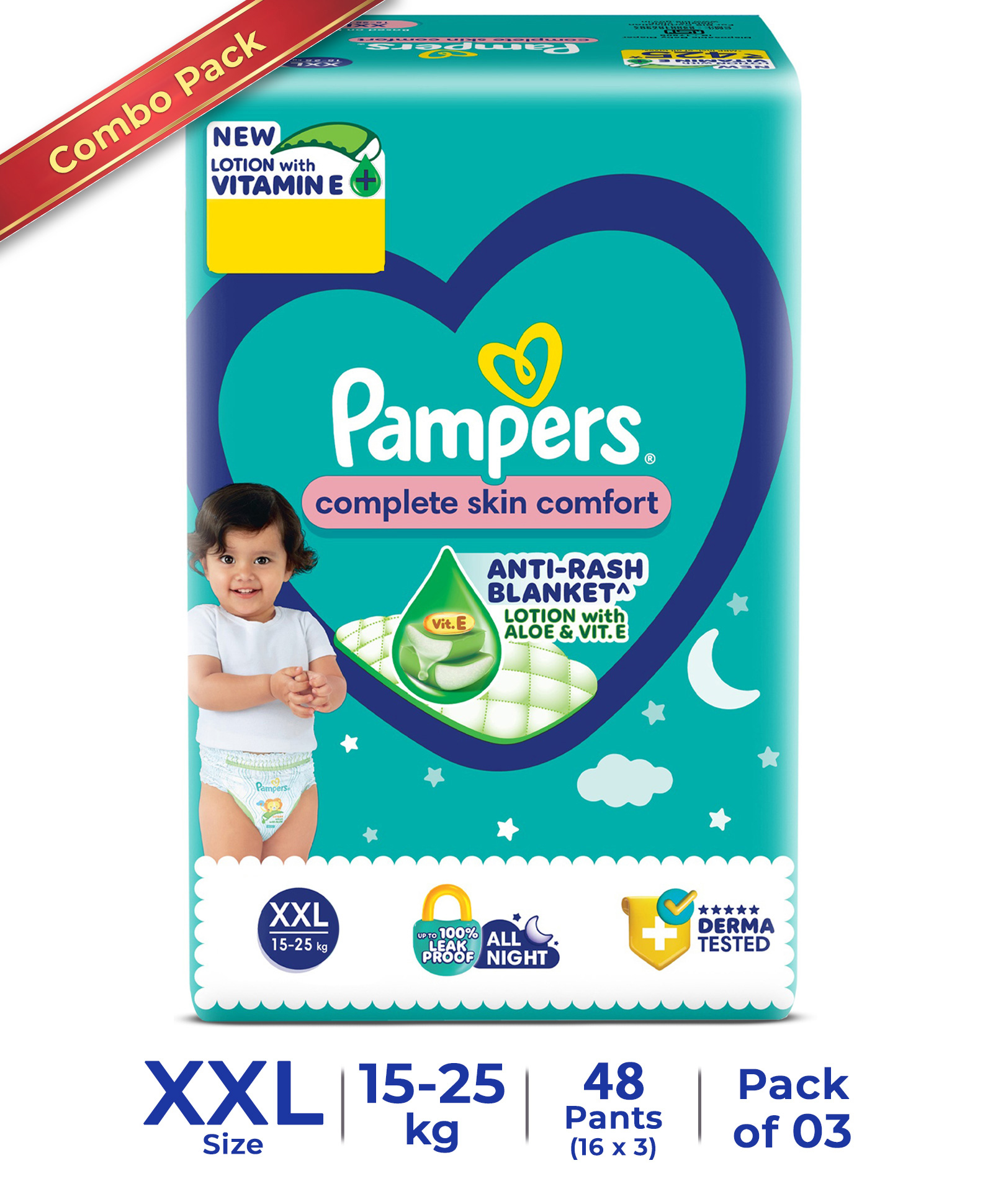 Pampers All round Protection Diaper Pants with Anti-Rash Blanket Extra Extra Large (XXL) Size - 16 Pieces(Pack of 3)-picture-29