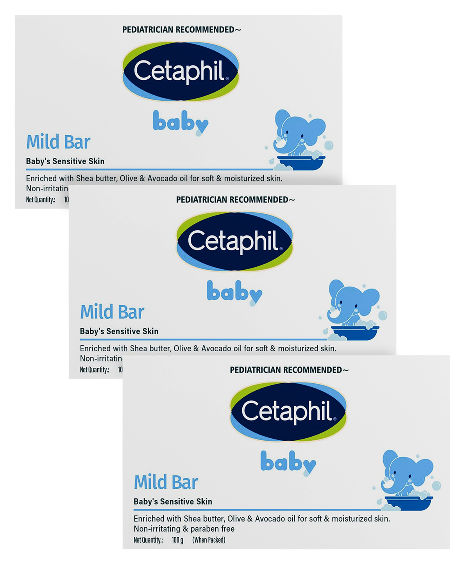 Cetaphil Baby Mild Bar - 100 g (Pack of 3)-image-49
