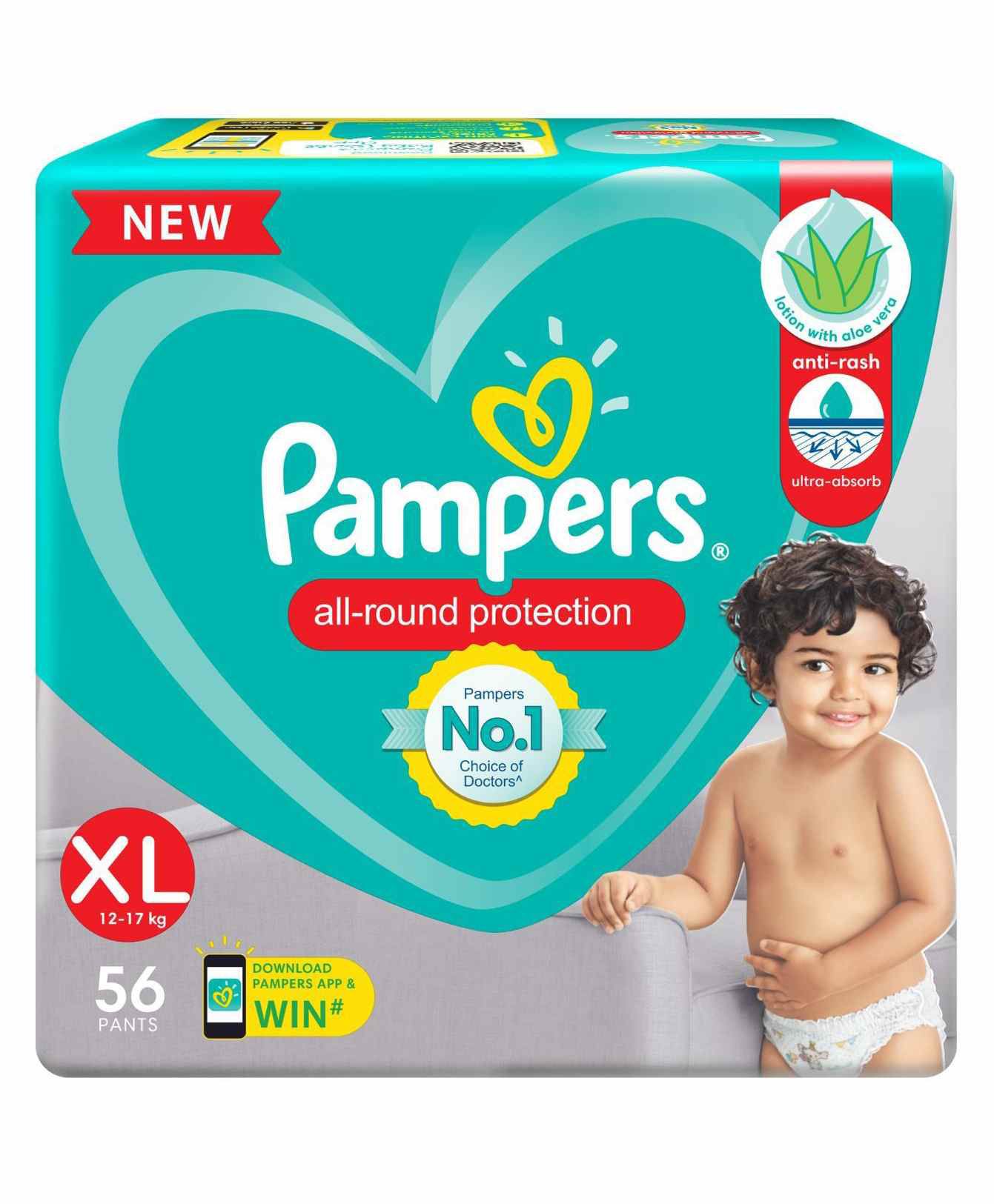 Buy Pampers Pant Style Diapers Extra Large Size - 56 Pieces ( Pack of 2 ...