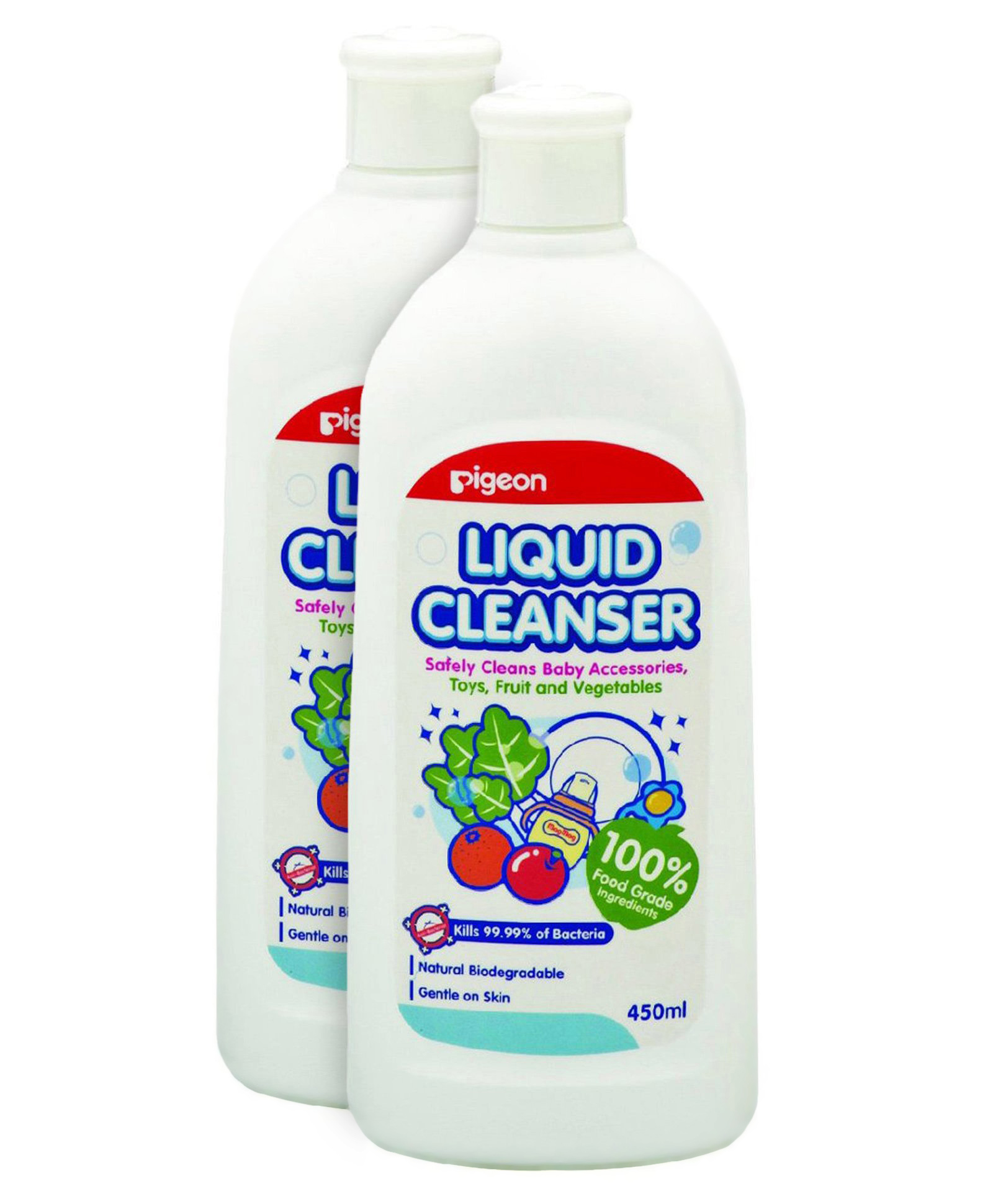 Pigeon Bottle Nipple and Vegetable Liquid Cleanser Bottle - 450 ml(Pack of 2)-image-9