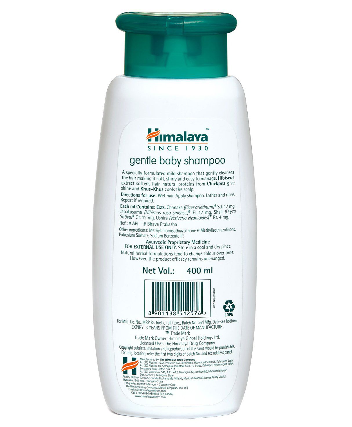 Buy Himalaya Herbal Gentle Baby Shampoo - 400 ml ( Pack of 2) Online at ...