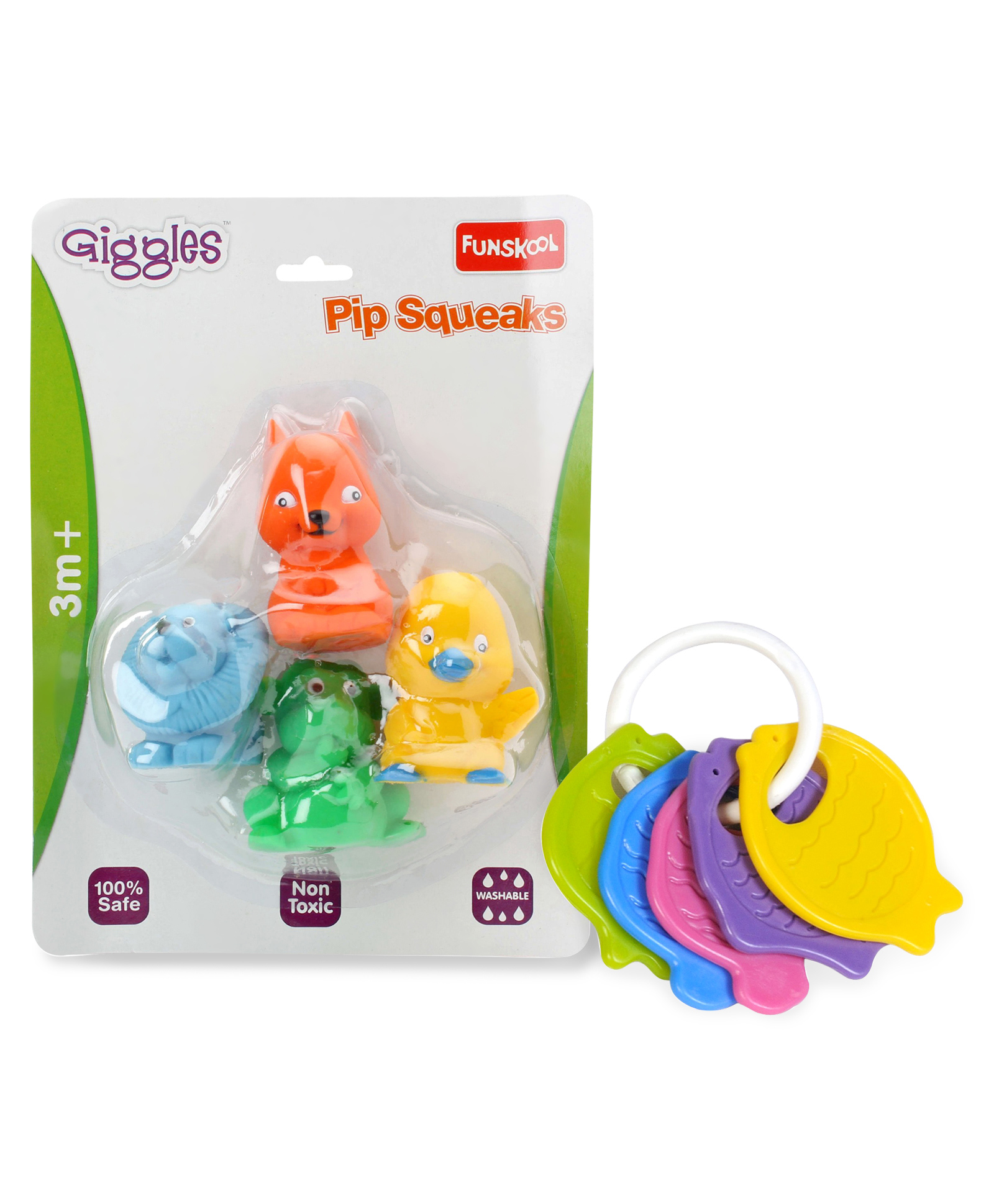 Giggles - Fruit Teether & Giggles Four Types Of Giggles Pip Squeaks - Multicolor image 1
