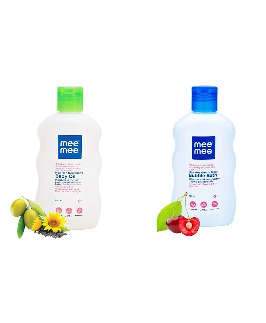Mee Mee Nourishing Baby Oil with Gentle Baby Bubble Bath-200 ml-picture-16