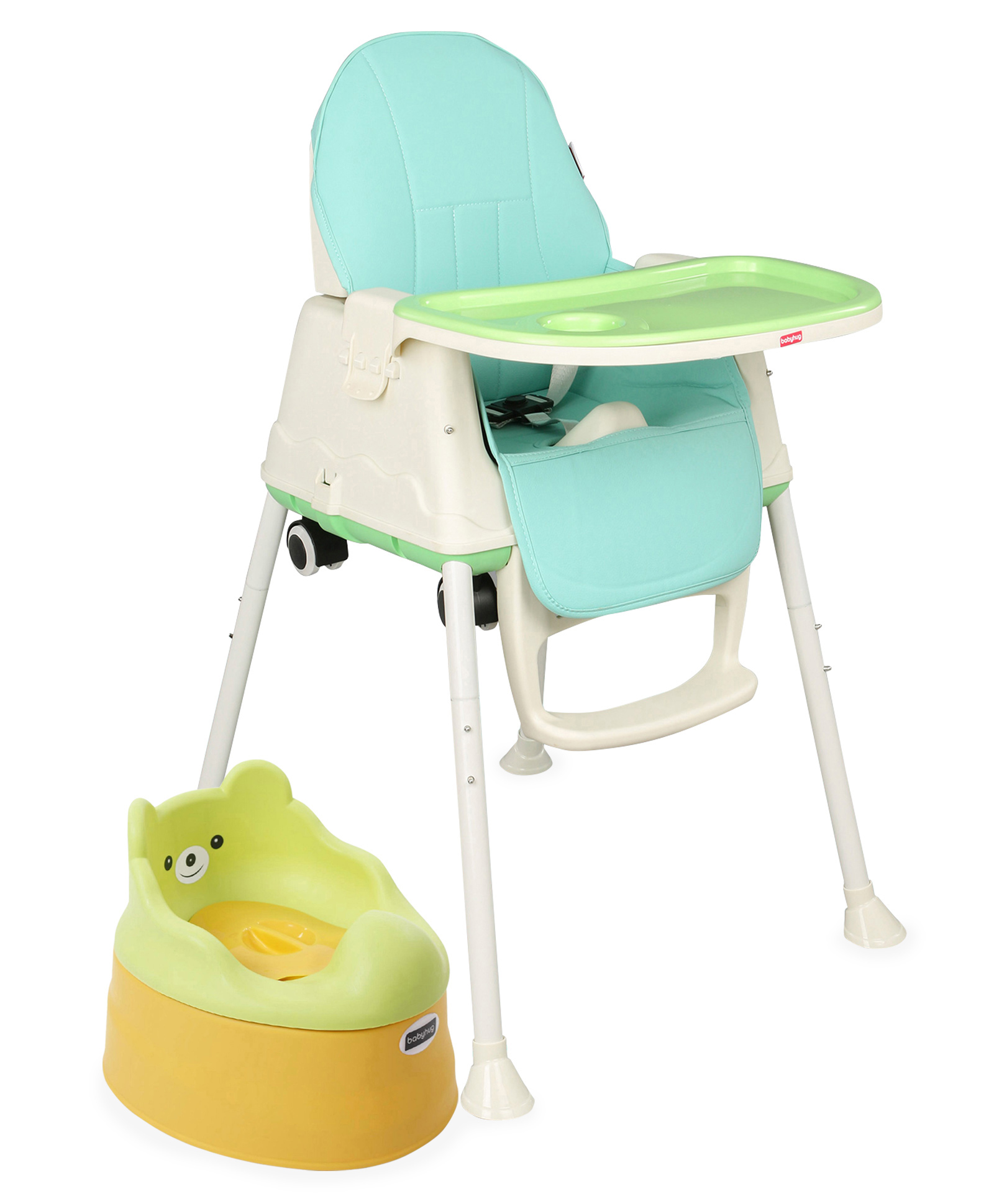 Babyhug Teddy Buddy Potty Chair  AND Babyhug 3 in 1 Comfy High Chair  (Green)-image-25