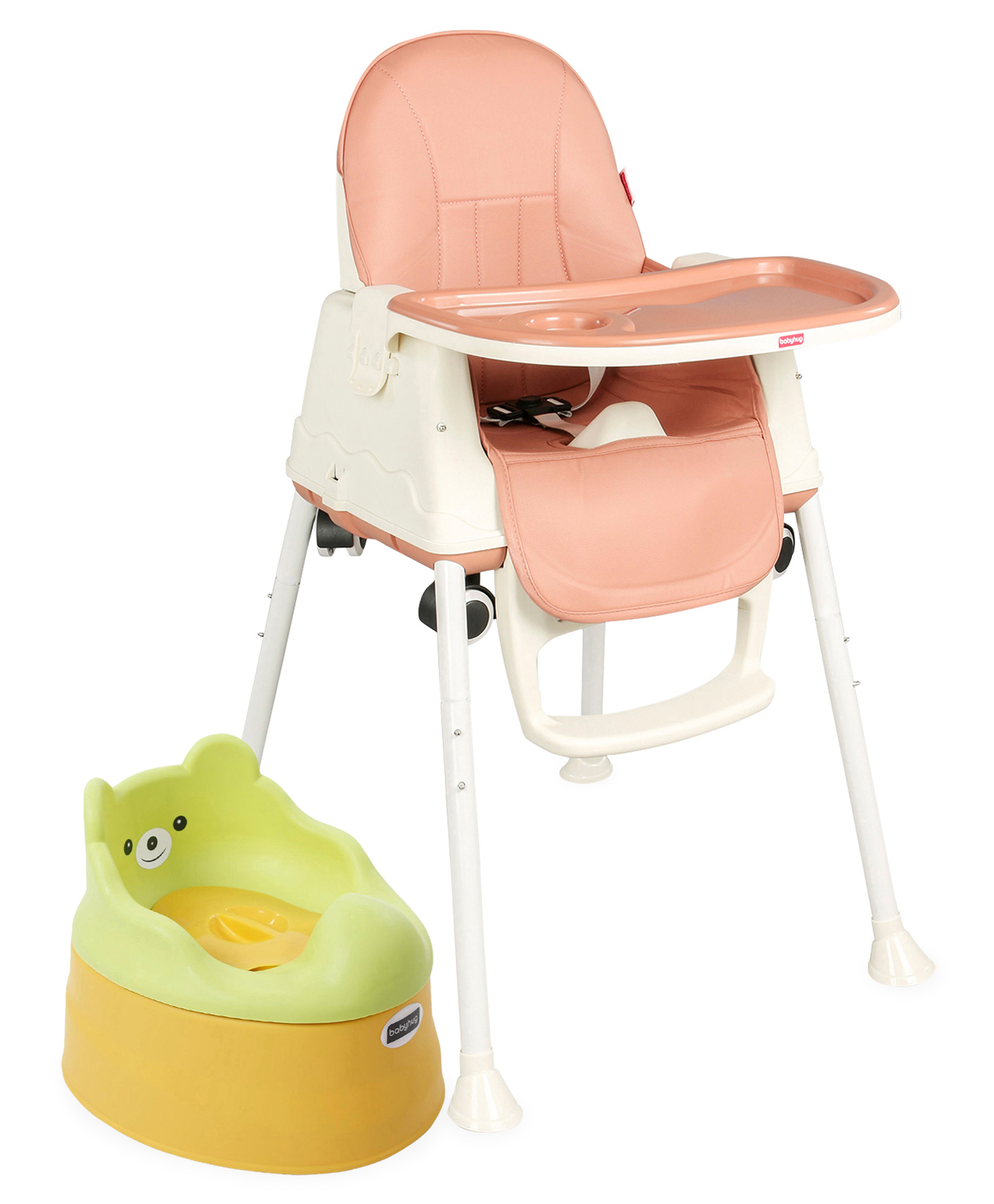 Babyhug Teddy Buddy Potty Chair - Green AND Babyhug 3 in 1 Comfy High Chair - Brown-image-26