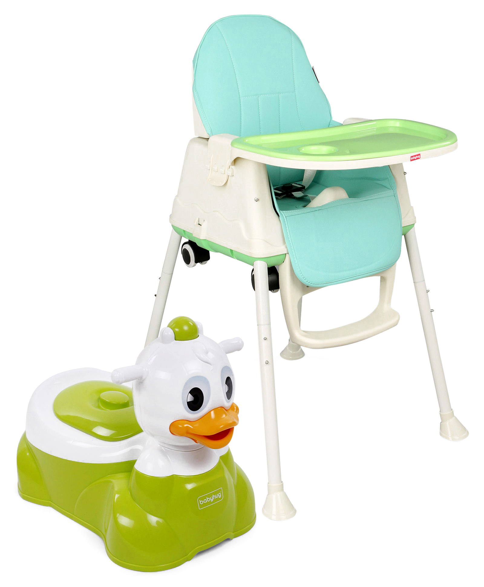 Babyhug Duckling Potty  Chair AND Babyhug 3 in 1 Comfy High Chair  (Green)-image-28