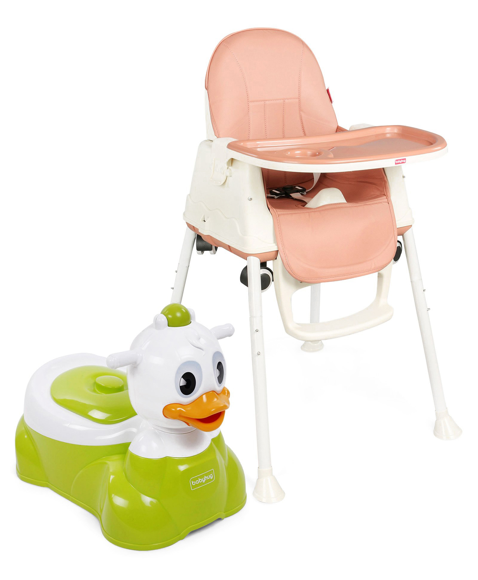 Babyhug Duckling Potty  Chair - Green AND Babyhug 3 in 1 Comfy High Chair - Brown-image-29