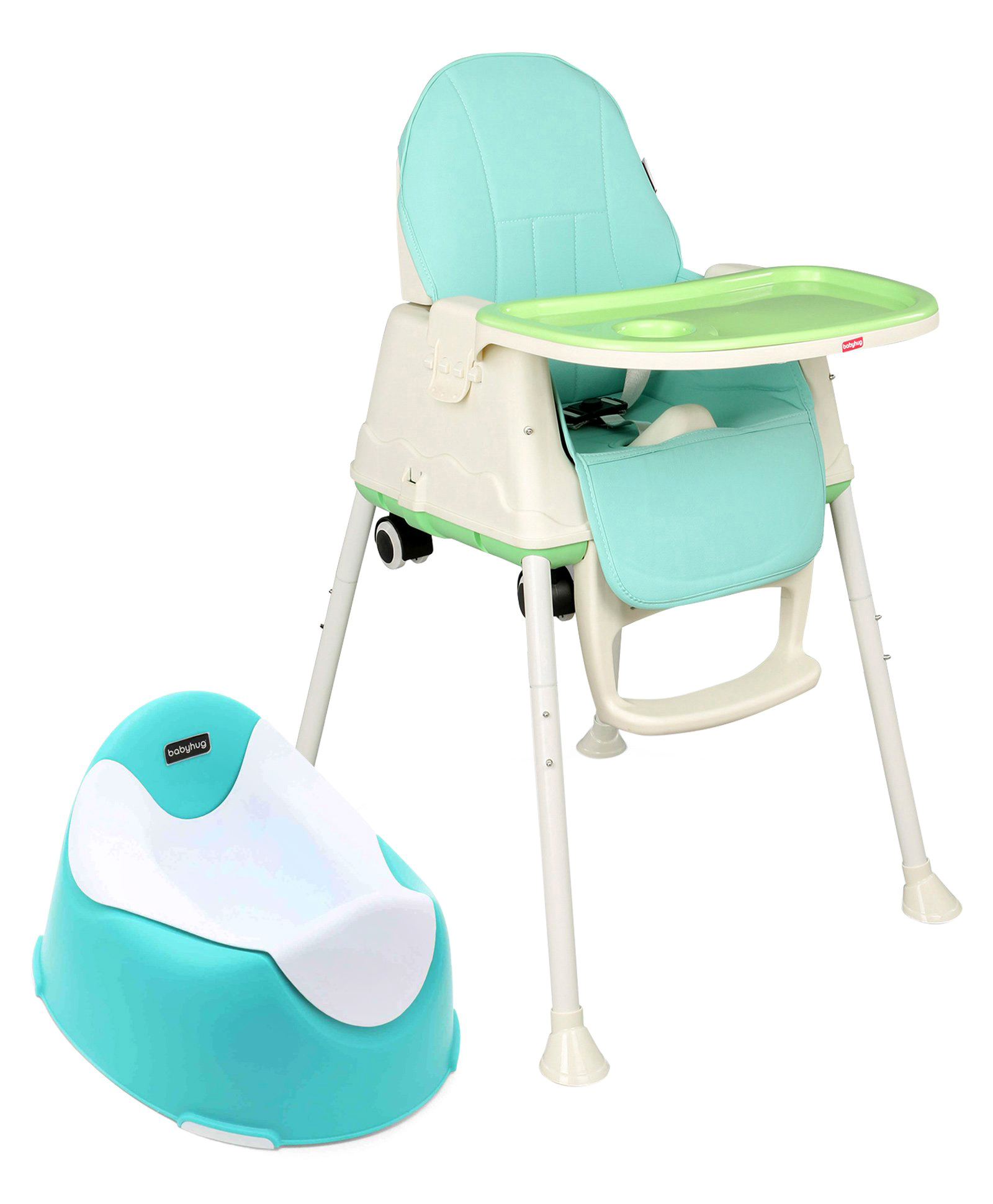 Babyhug Winsome Potty Chair AND Babyhug 3 in 1 Comfy High Chair  (Green)-image-30
