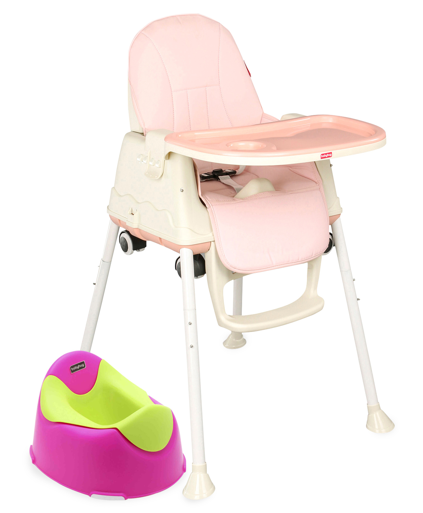 Babyhug Winsome Potty Chair  AND Babyhug 3 in 1 Comfy High Chair  (Pink)-image-32