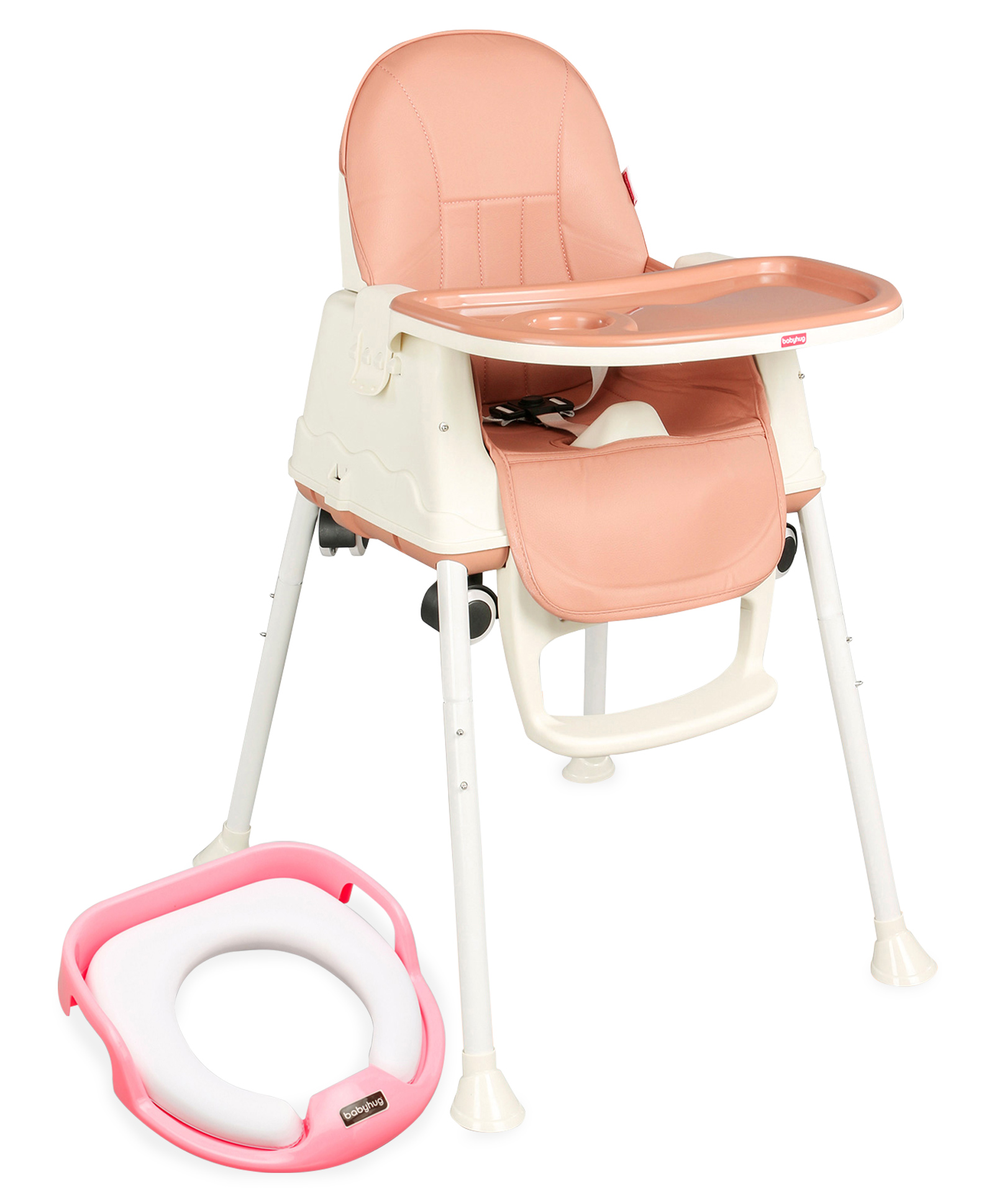 Babyhug Premium Potty Seat - Pink AND Babyhug 3 in 1 Comfy High Chair - Brown-image-33