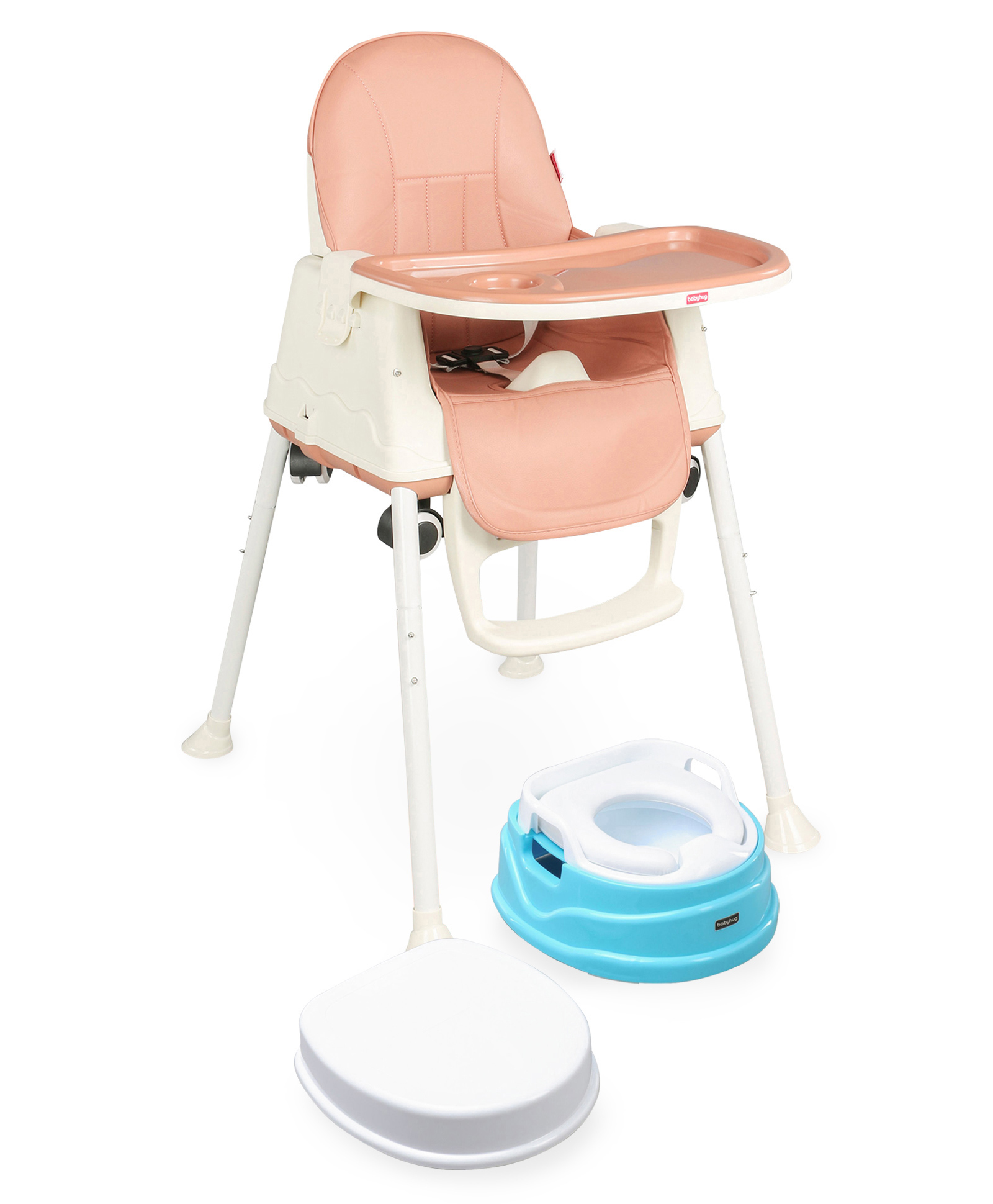 Babyhug Practico 4-in-1 Potty Chair - Blue AND Babyhug 3 in 1 Comfy High Chair - Brown-image-41