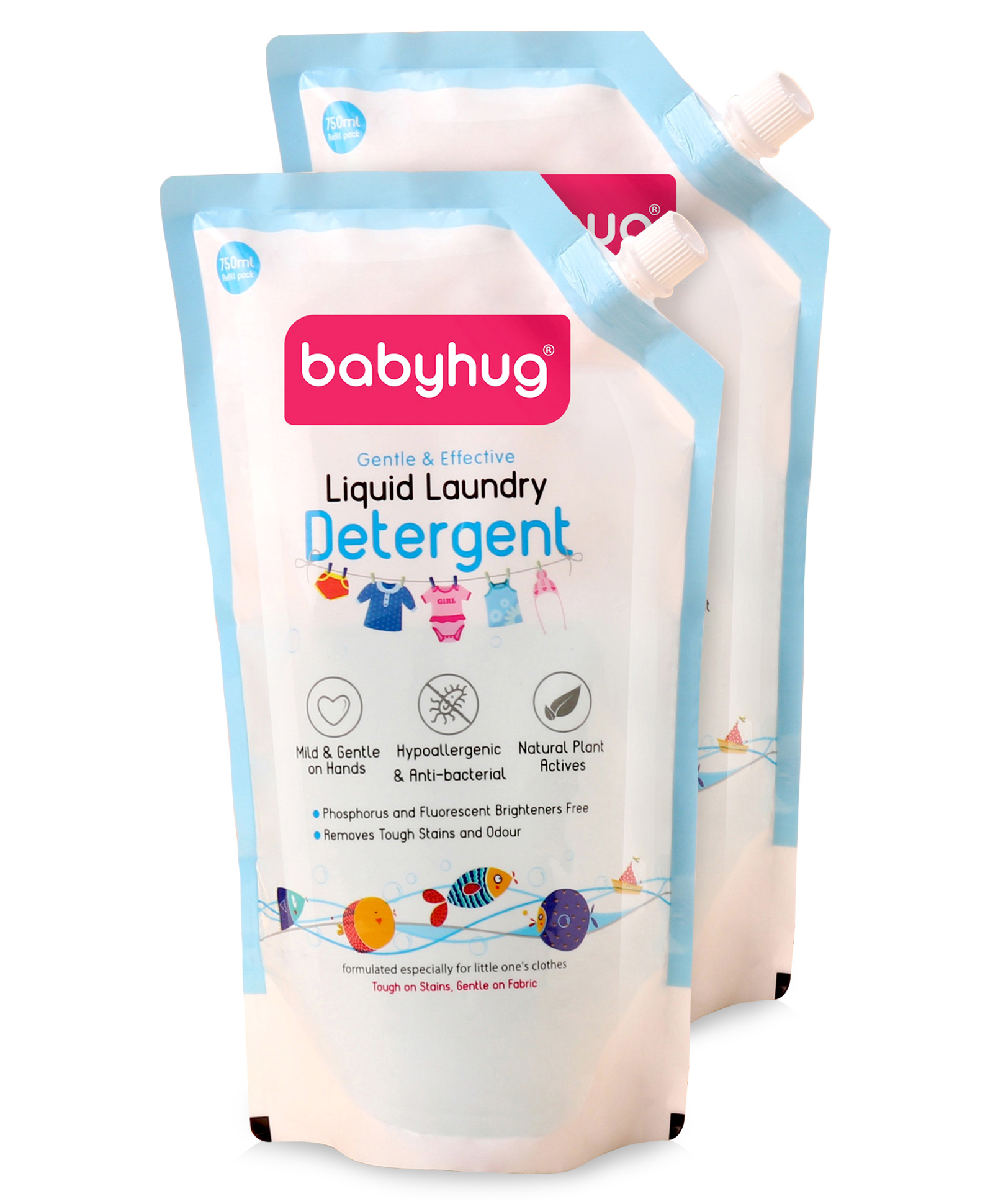 Babyhug Liquid Laundry Detergent Refill Pack - 750 ml Pack of 2-image-16