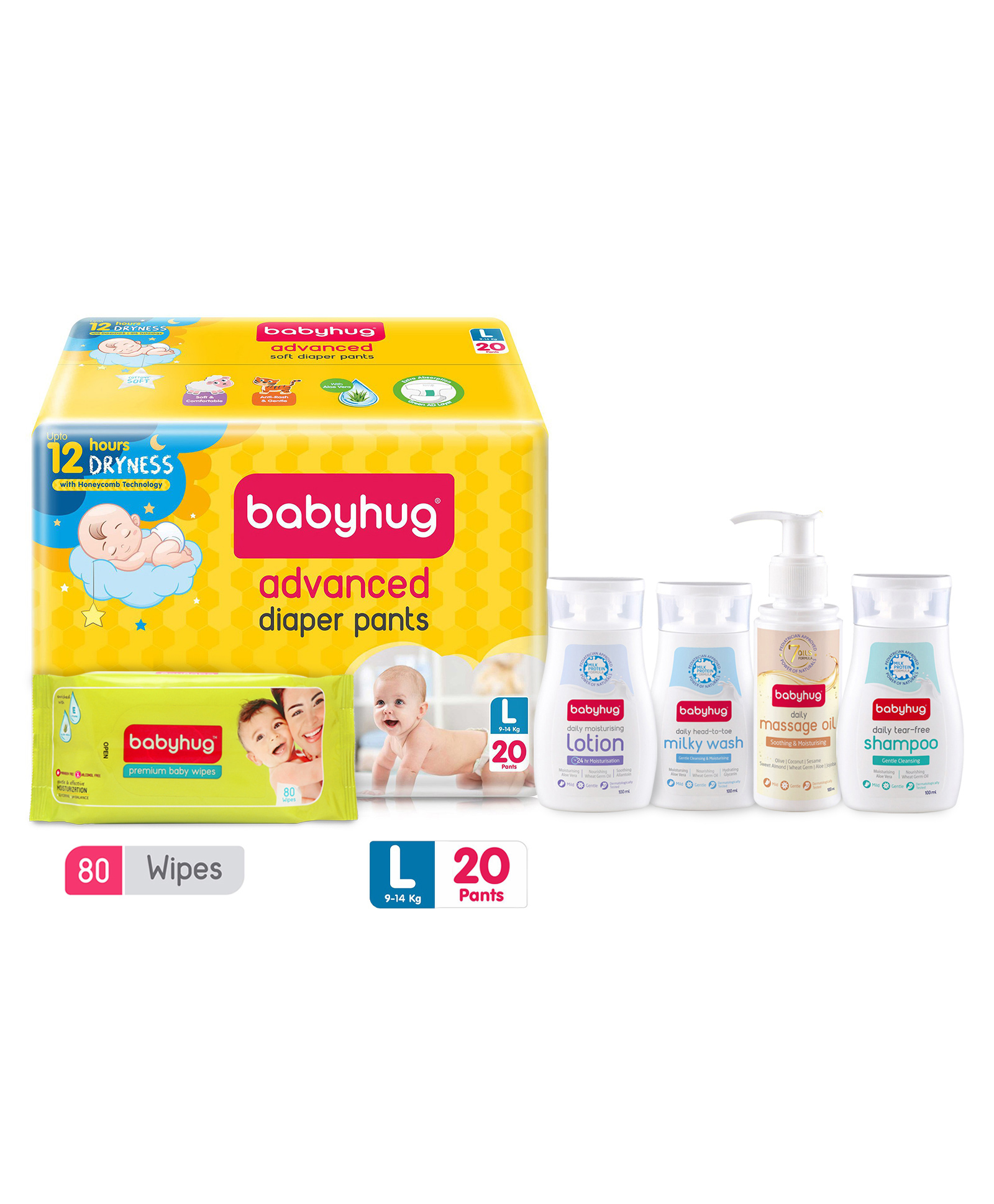 Buy Babyhug Daily Skin & Hair Care Gift Set 100 ml with Babyhug