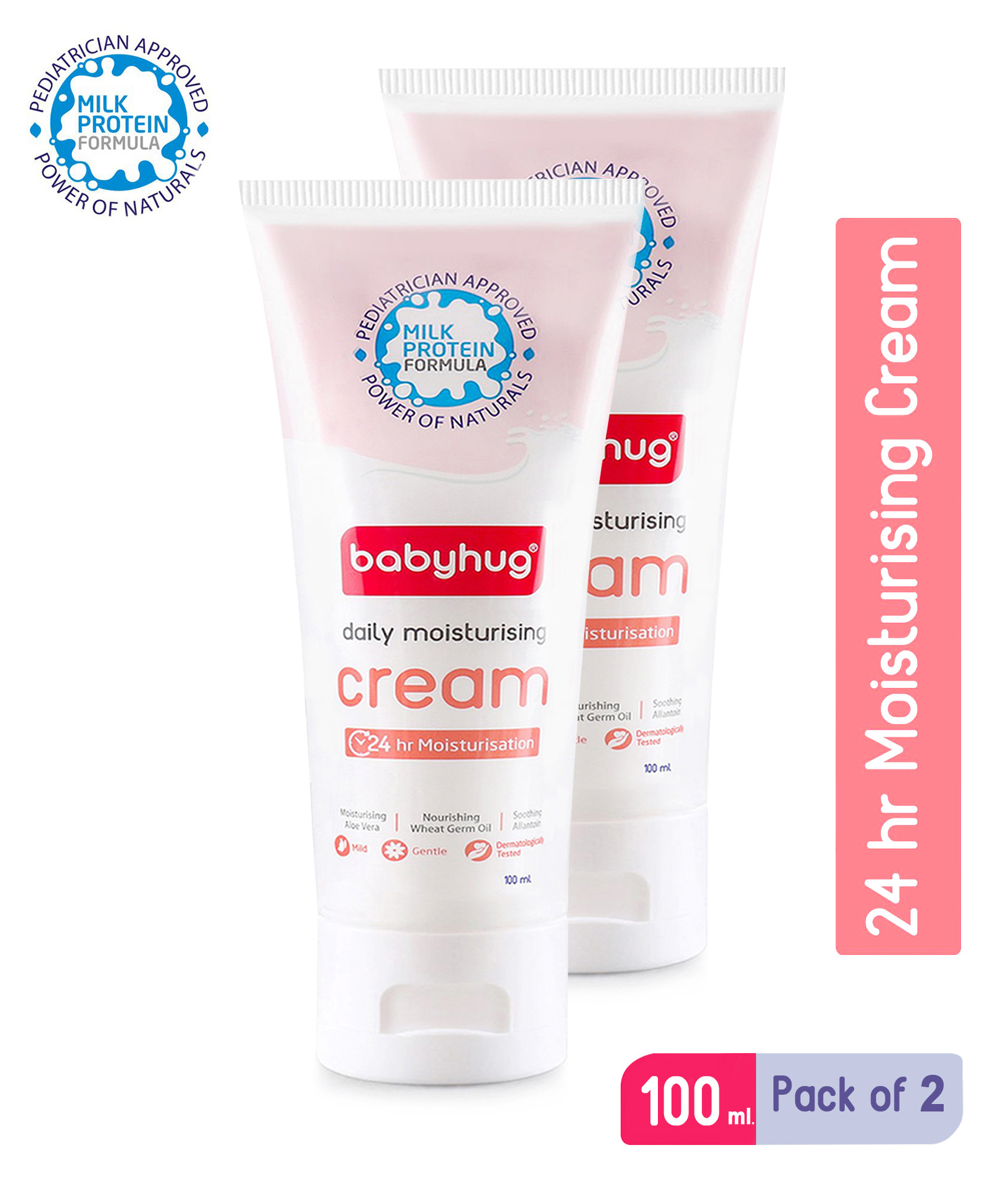 Babyhug Milk Protein Formula Daily Full Body and Face Moisturizing Cream-100 ml (Pack of 2)