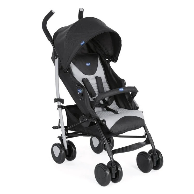 Chicco Echo Lightweight Stroller With Canopy & Bumper Bar - Black