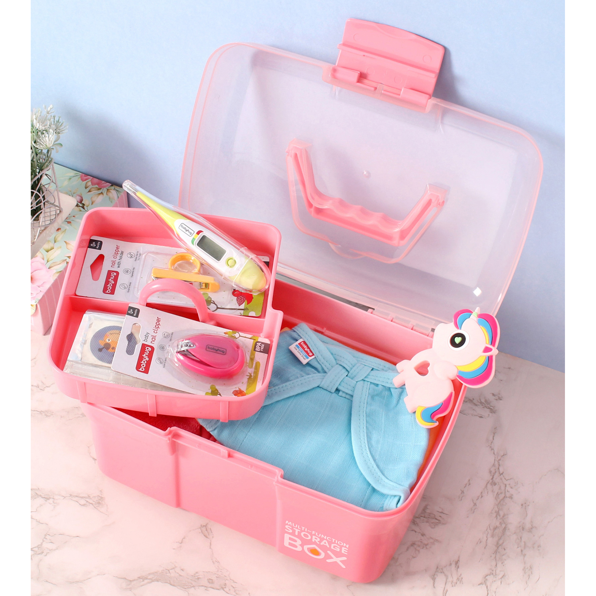 おすそ分けボックス Compact Multi Functional Storage Box with Handles- Pink Online in