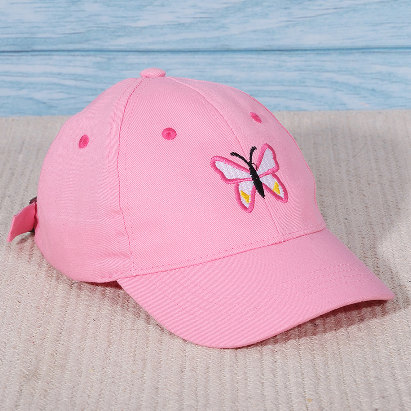 DukieKooky Butterfly Embroidered Baseball Cap - Pink Online in India, Buy at Best Price from FirstCry.com - 20418801