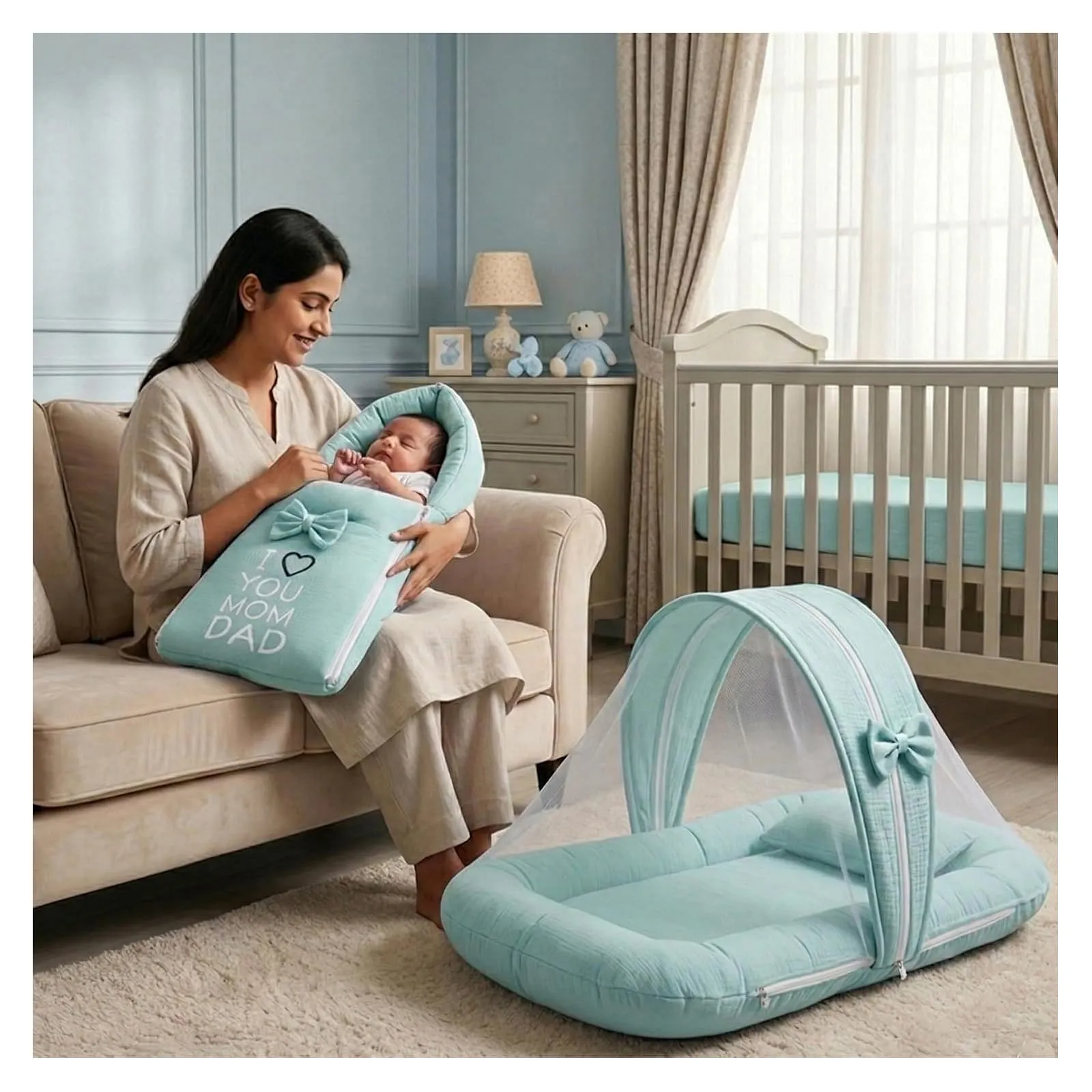Eden Mint Moon Bag | Nestasia Nightfruiti ROMANTIC BABY BAG MINT