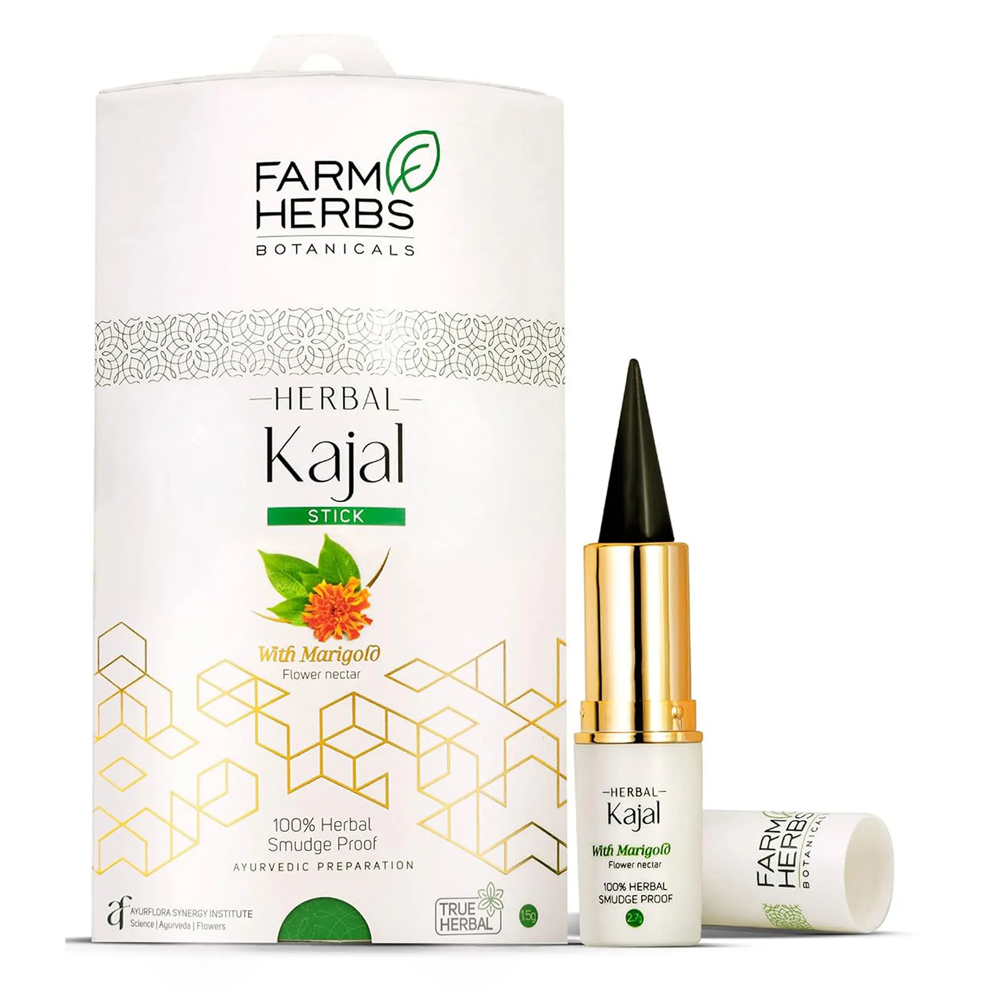 Farmherbs 100% Herbal Kajal Stick - Olive Wax, Lead-Free