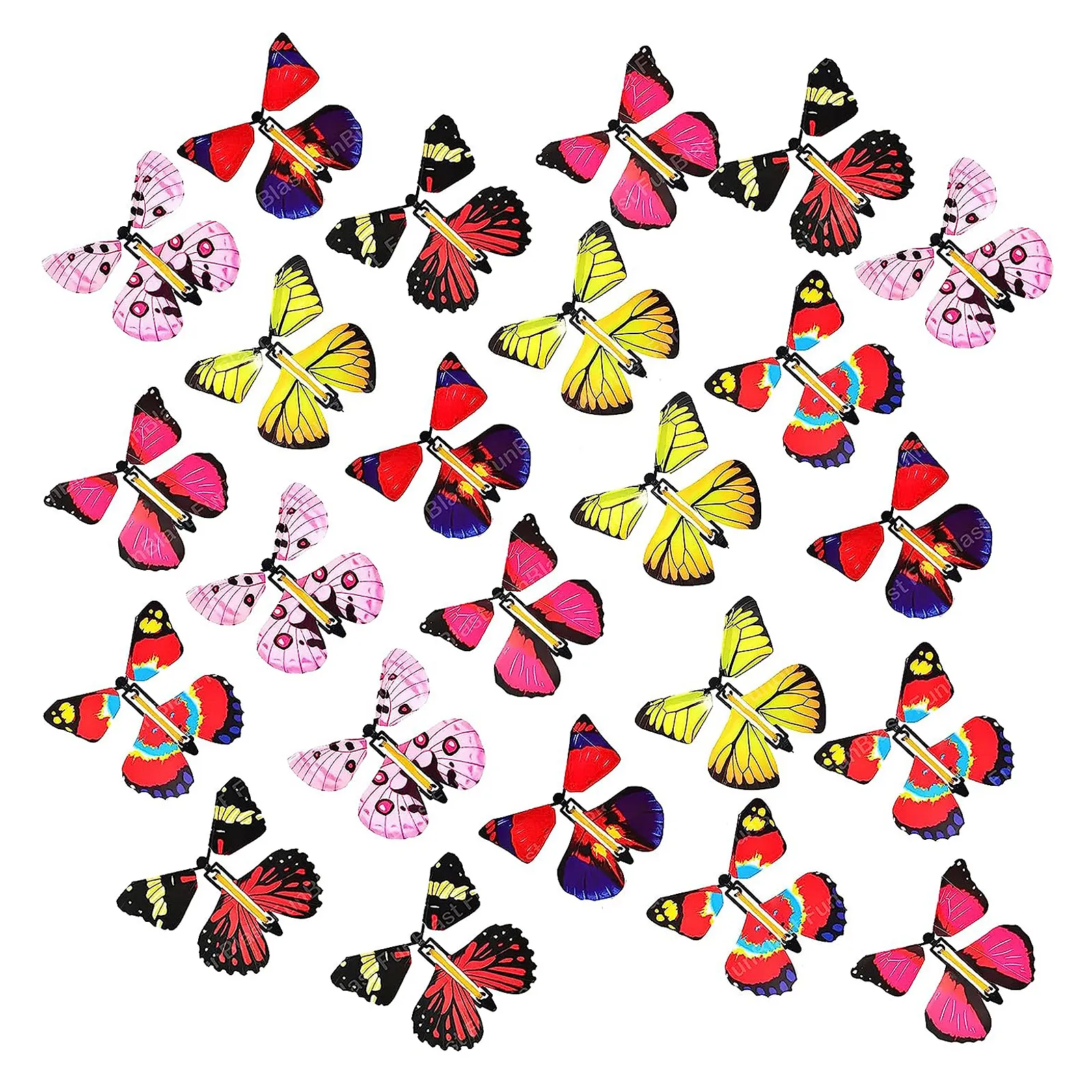 FunBlast Colourful Magic Wind Up Butterfly Toy for Kids Pack of 24