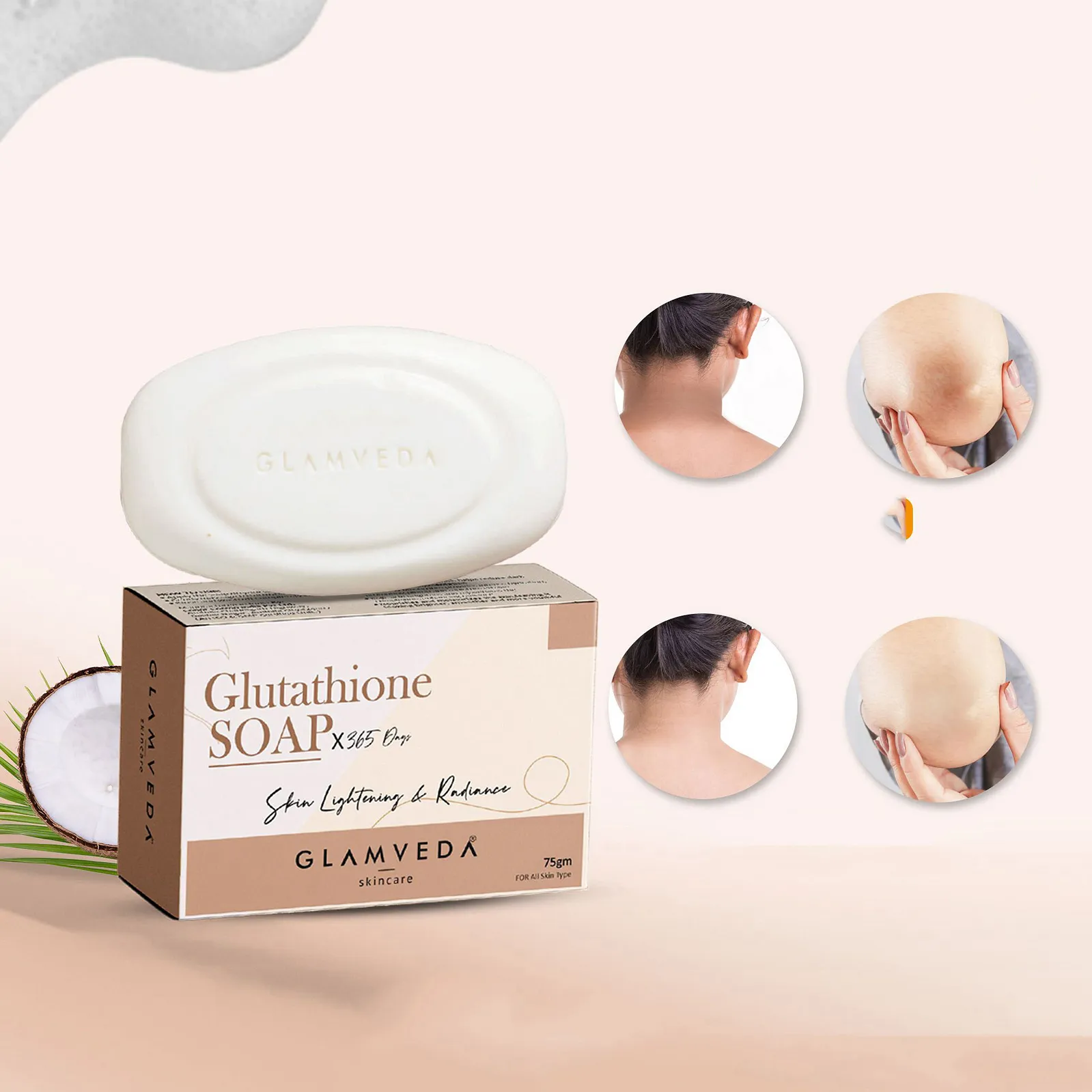 Glamveda Glutathione Soap Pack of 3 -225g Online in India, Buy at Best Price from 21018839