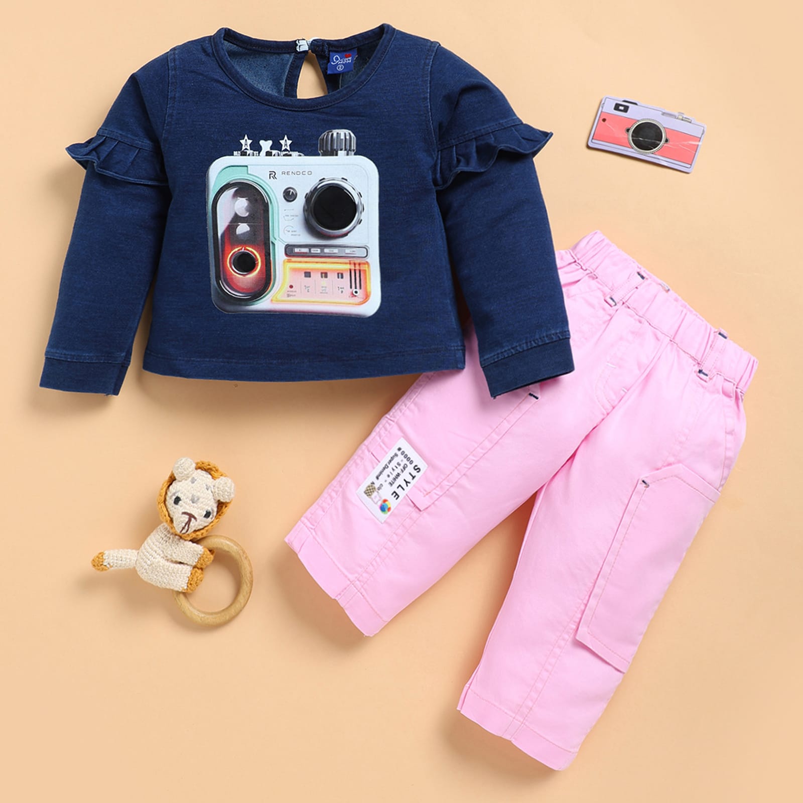Buy I Love Mom Cotton Knit Full Sleeves Camera Printed Winter