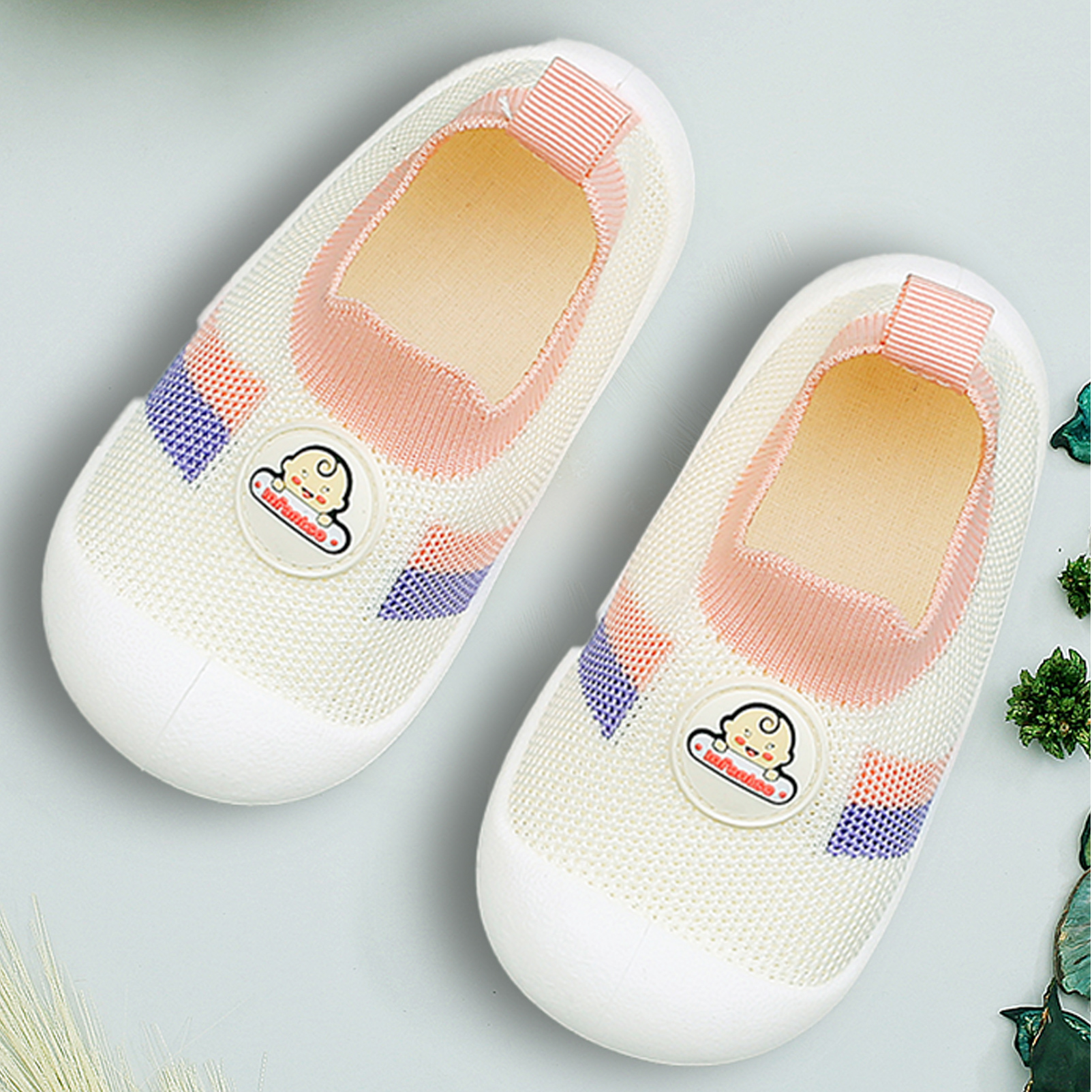 Buy Infantso Nano Stripe Anti-Skid Cotton Socks Shoes with Rubber Sole for Walking Babies & Toddlers - Pink for Both (18-24 Months) Online in India, Shop at FirstCry.com - 19181972